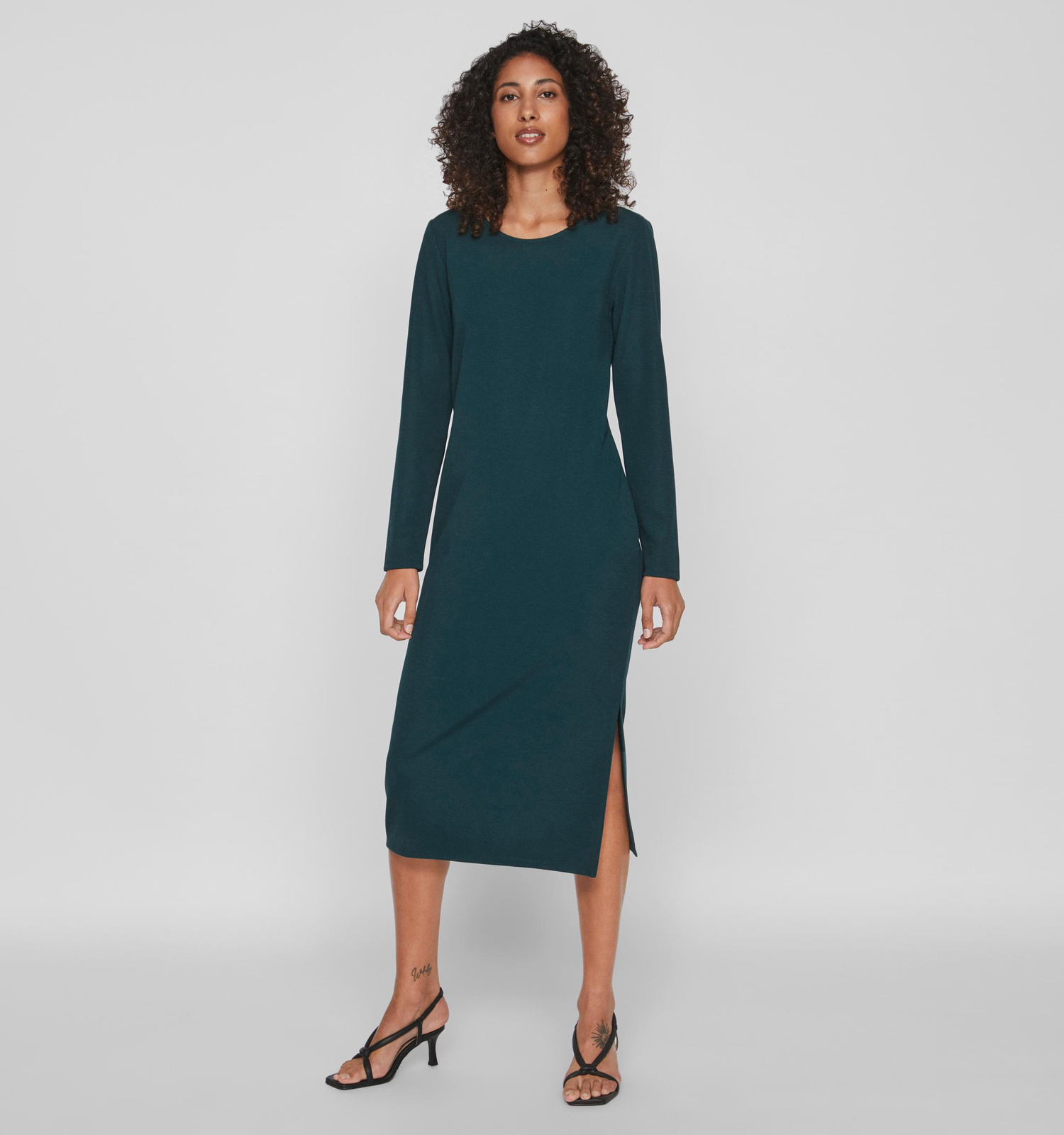 Vila Armerone Groene Jurk met split Dames Kleedjes Online op TORFS.BE