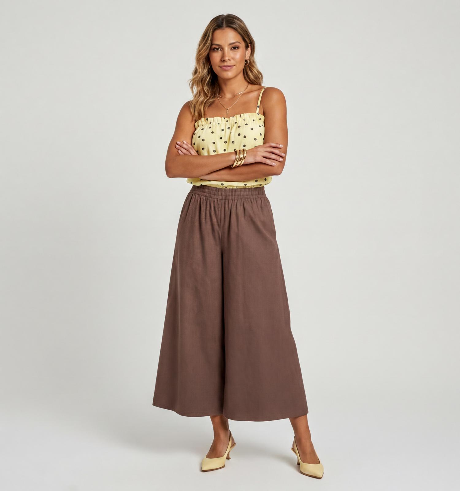 The Shirt Project Bruine Wijde Broek
