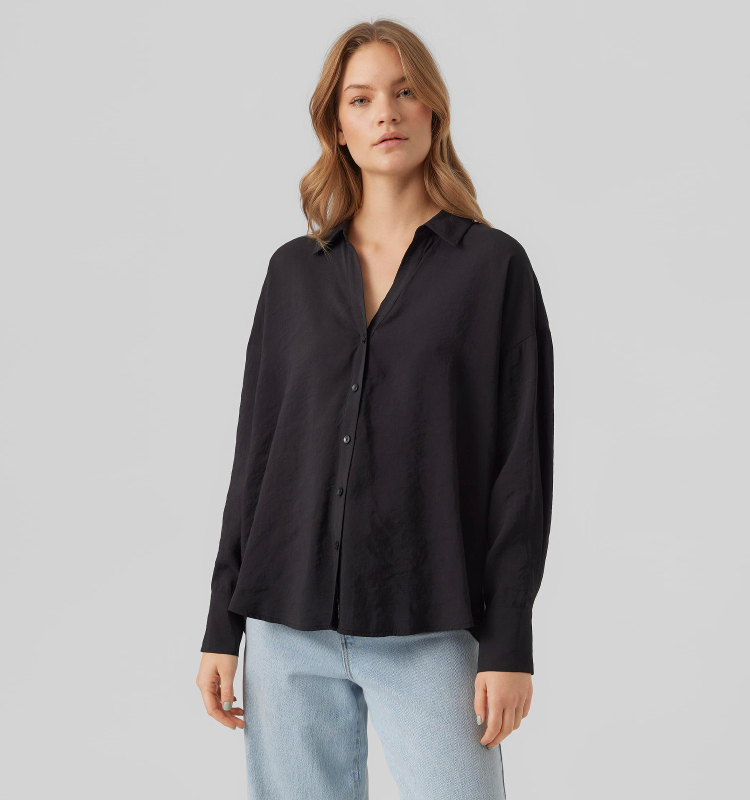 Vero Moda Queeny Zwart Oversized hemd Dames Blouses Online op TORFS.BE