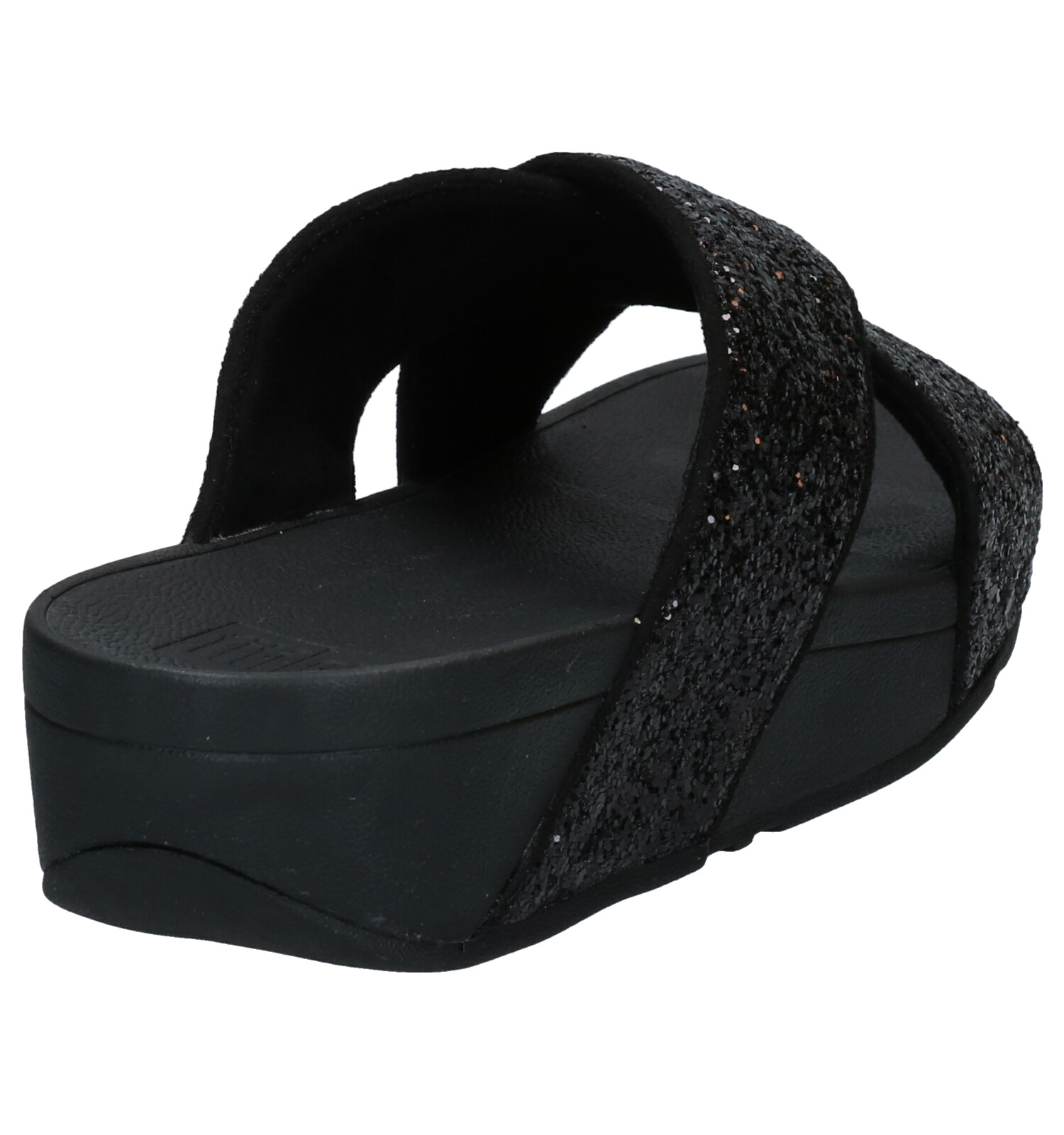 FitFlop Lulu Glitter Zwarte Slippers | TORFS.BE | Gratis verzend en retour