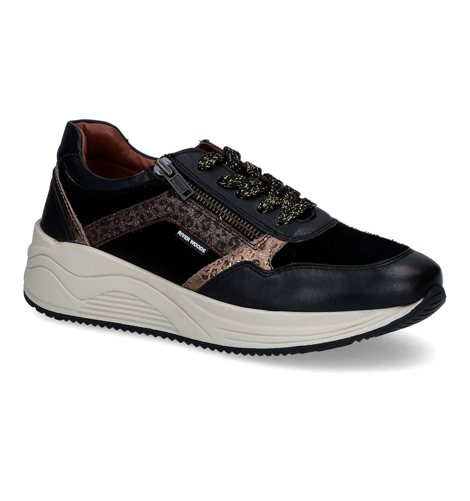 River Woods Gaura Zwarte Sneakers | TORFS.BE | Gratis verzend en retour