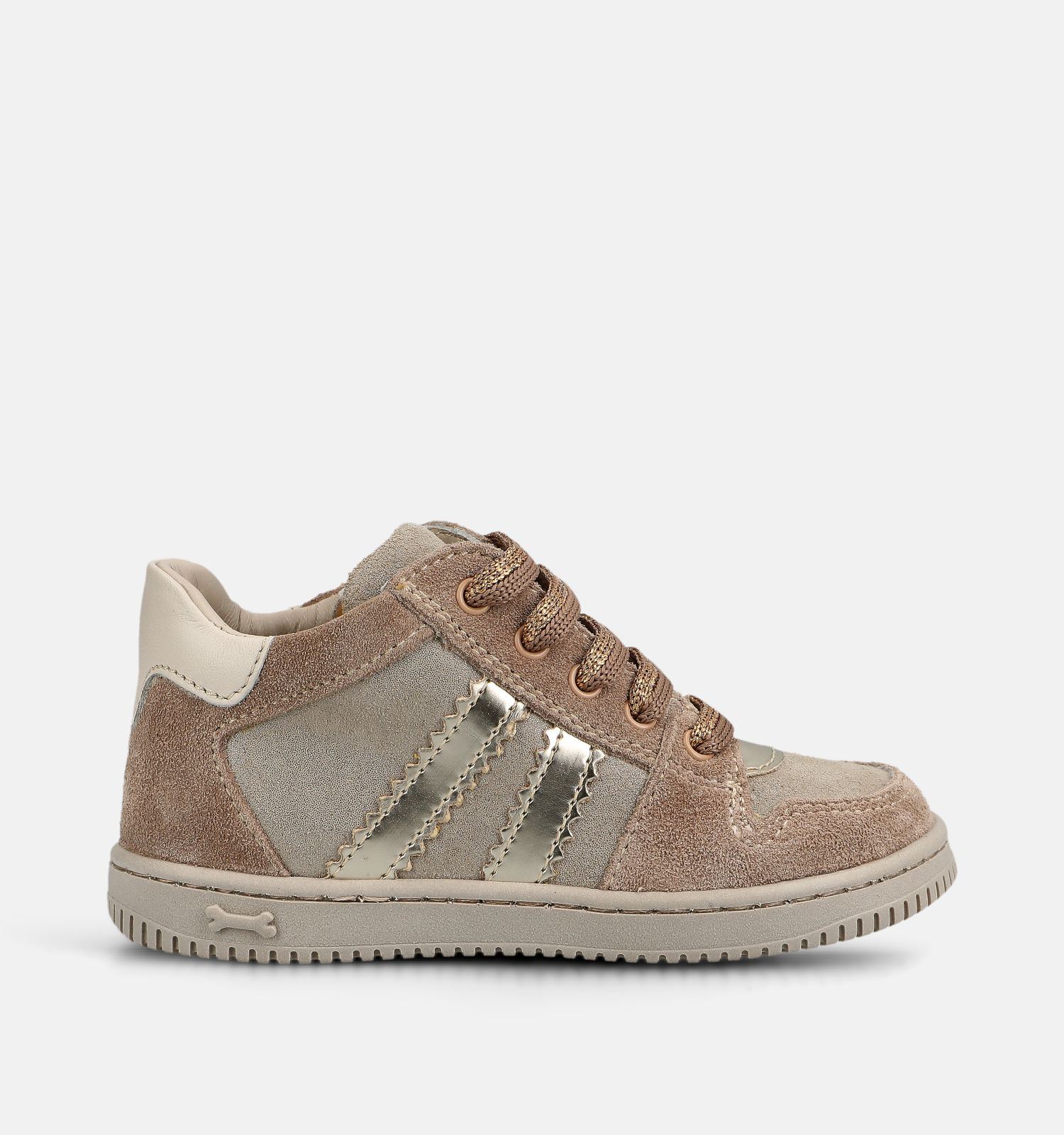 STONES and BONES Naif Gouden Schoenen met Veter en Rits