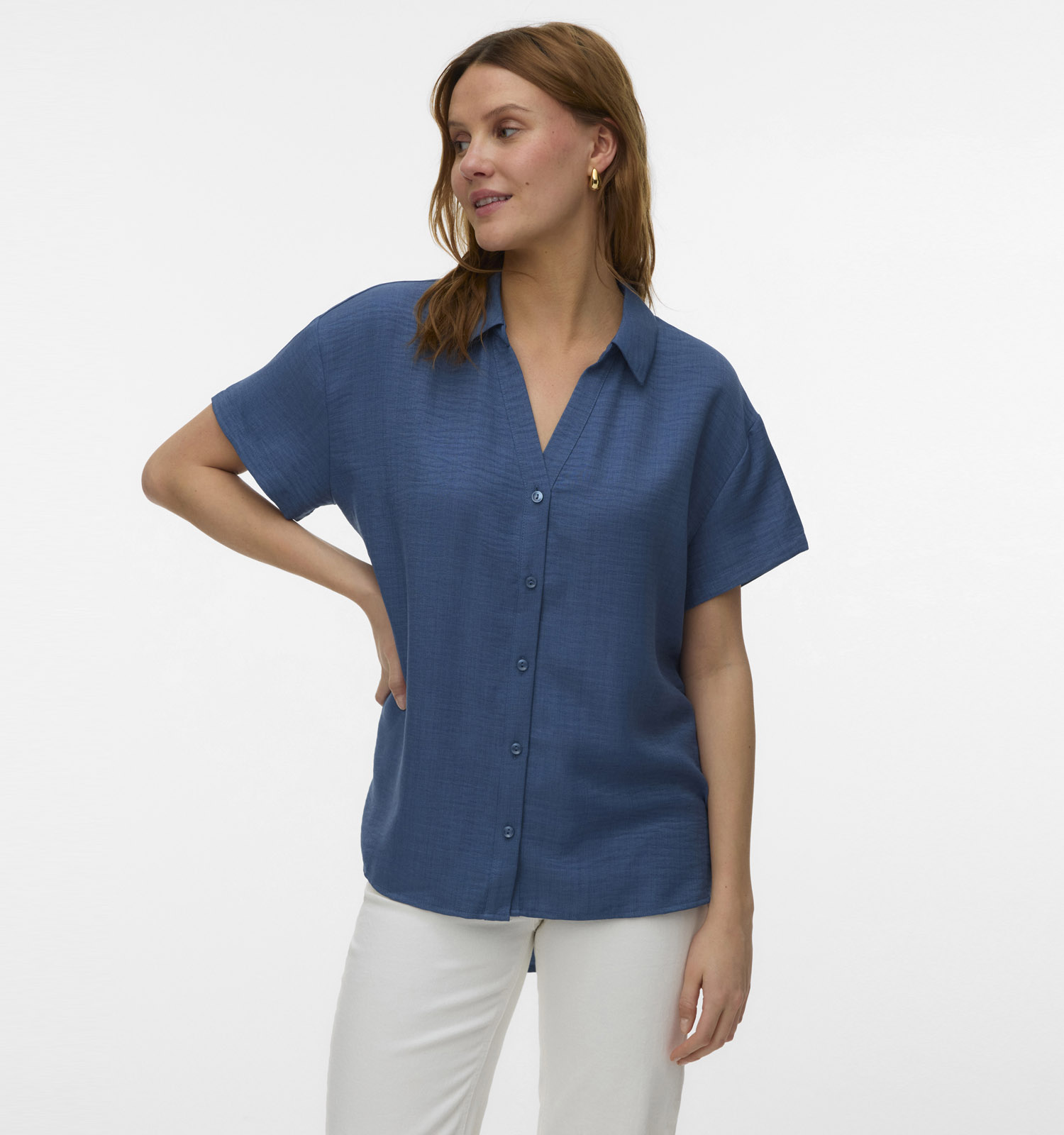 Vero Moda Melaney Queeny Blauwe Blouse