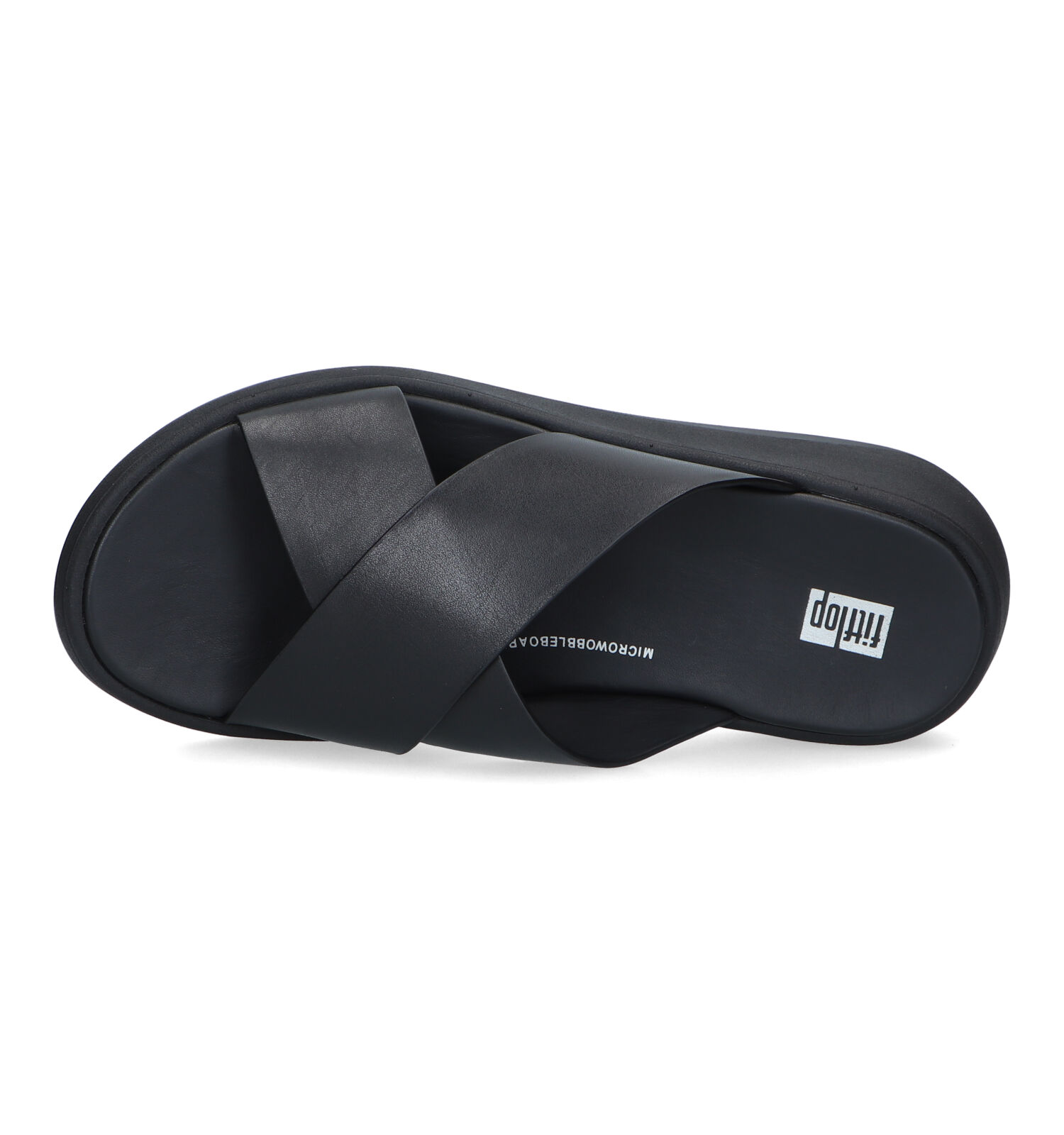 Waarnemen aankleden Fictief FitFlop F-Mode Flatform Cross Zwarte Slippers | Dames Slippers
