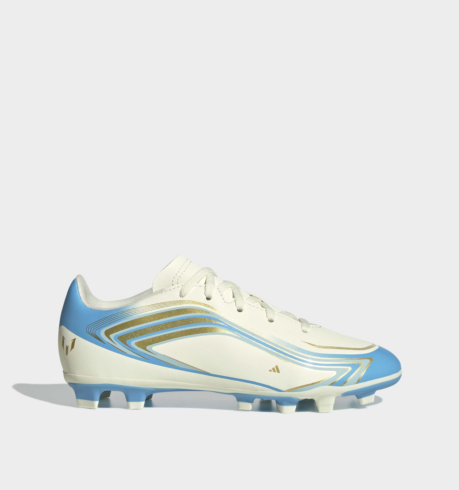 adidas F50 Messi Club FG/MG Beige/Blauwe Voetbalschoenen
