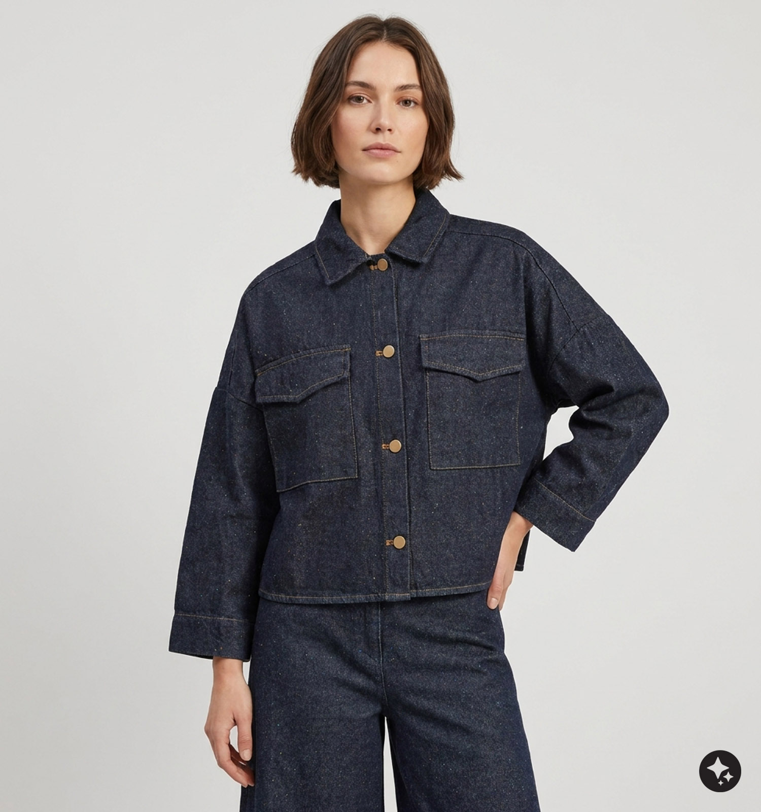 Minuit Douze Lylou Donkerblauwe Blouse