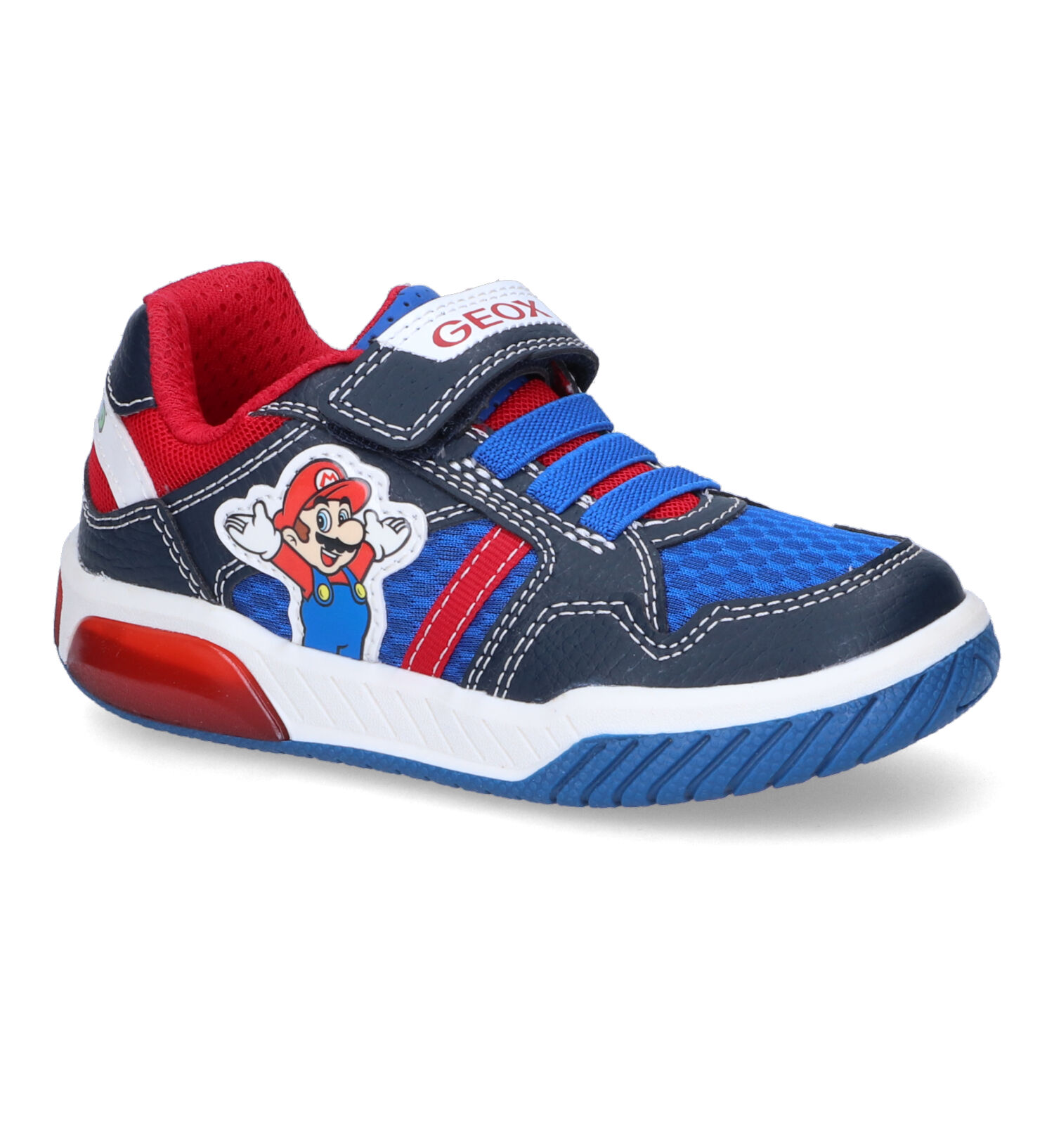calcium Pilfer Manhattan Geox Super Mario Blauwe Sneakers met Lichtjes | Jongens Sneakers