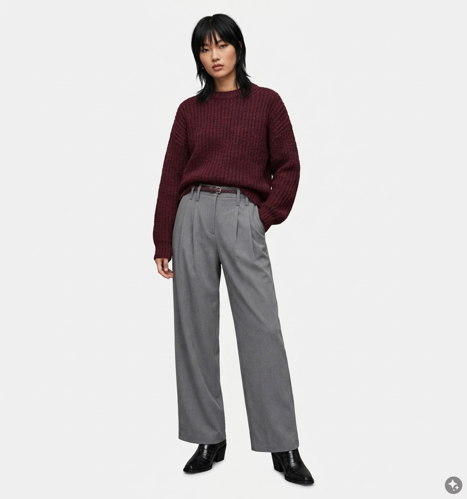 Vila Rettia Belted Grijze Broek