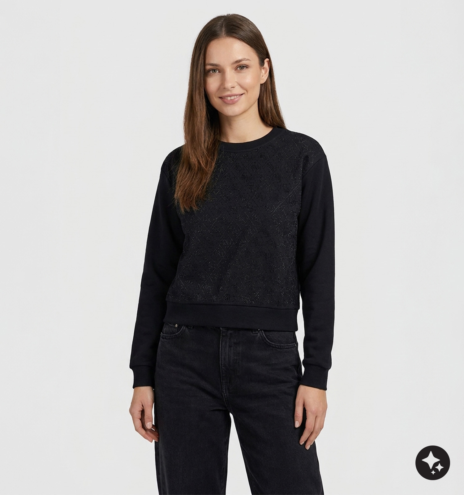 Guess Jet Black Sweatshirt en Noir