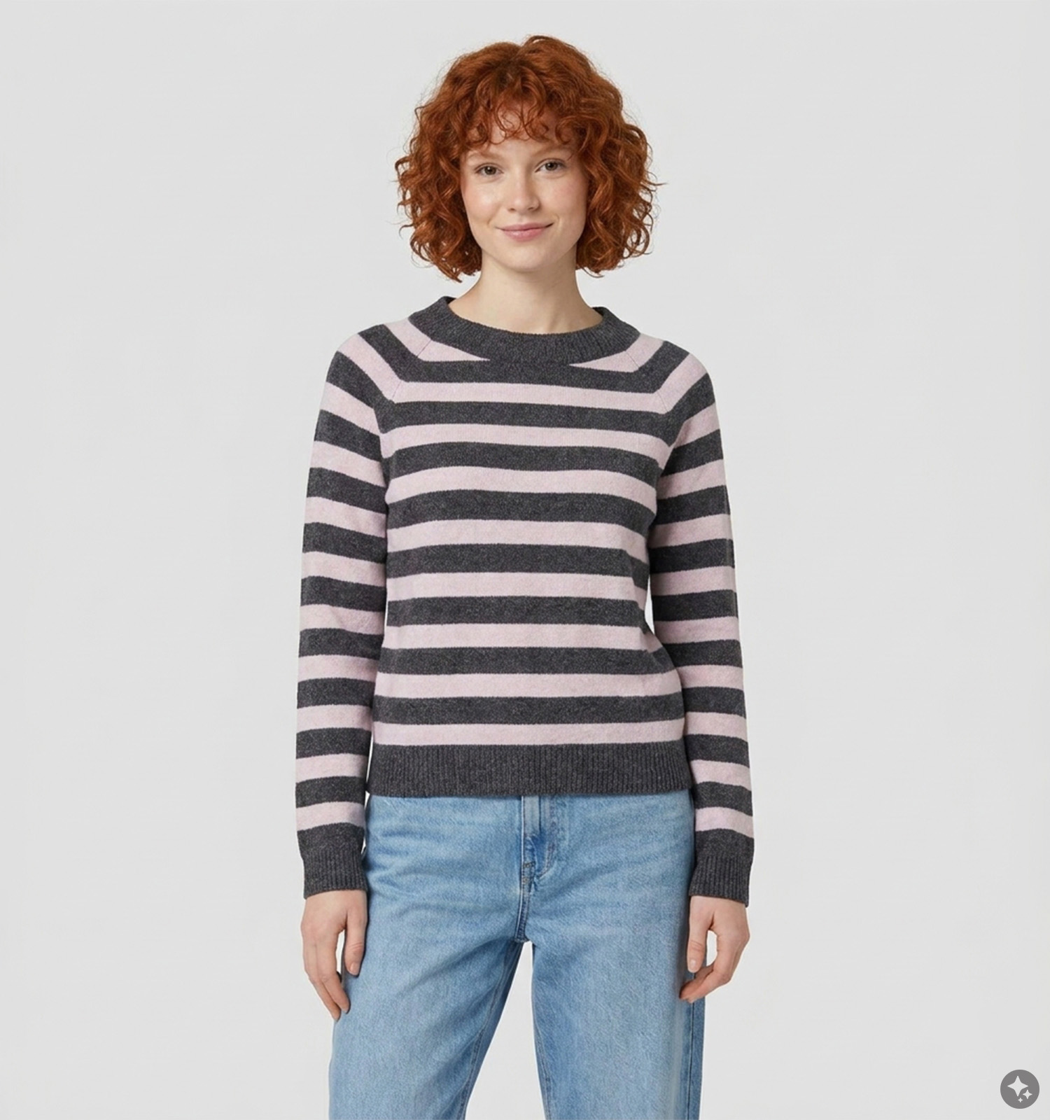 Vero Moda Doffy Paarse Trui met Strepen