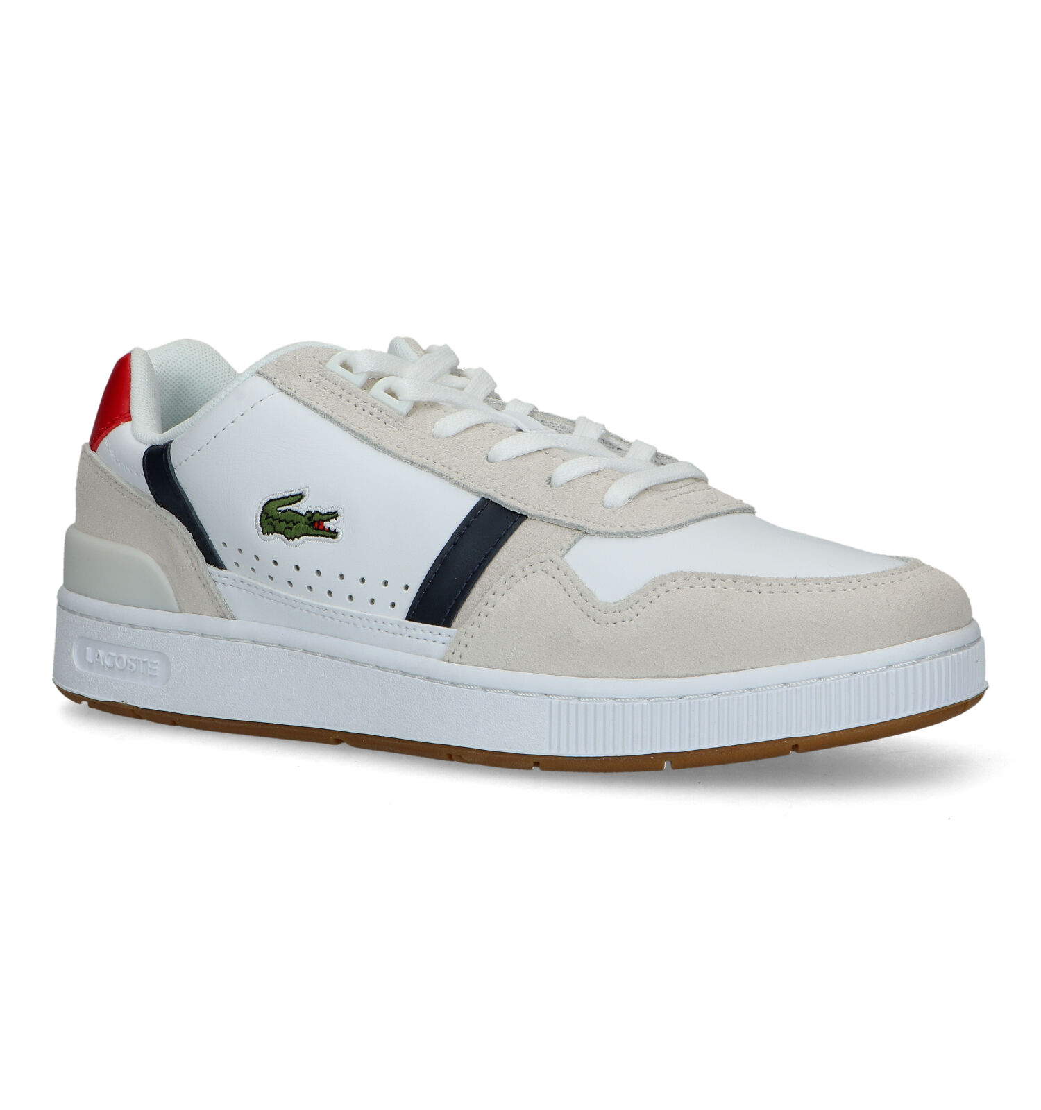 Soms Kameraad Dapper Lacoste T-Clip Witte Sneakers | Heren Sneakers