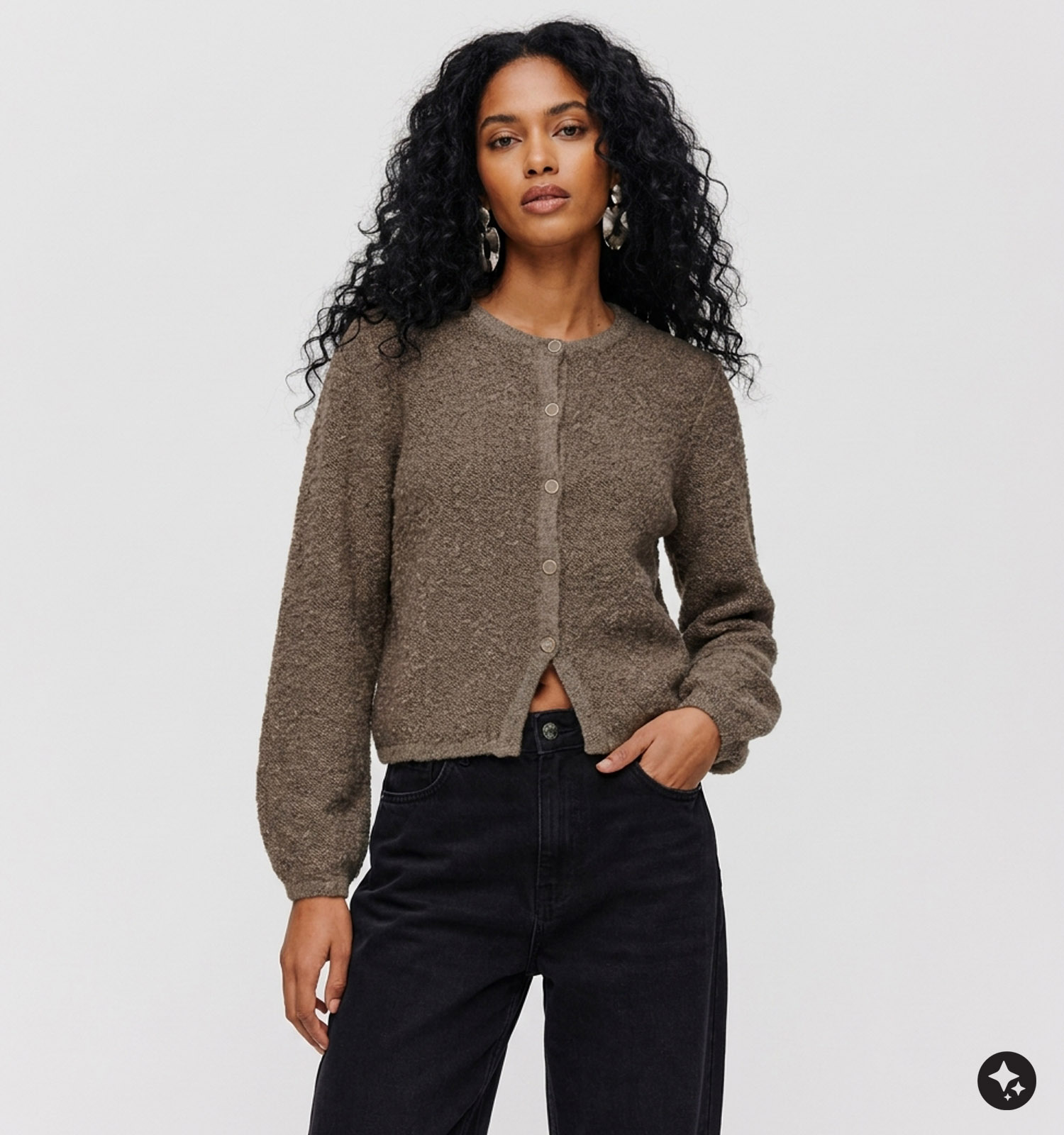 Vila Pigga Donkerbruine Cardigan