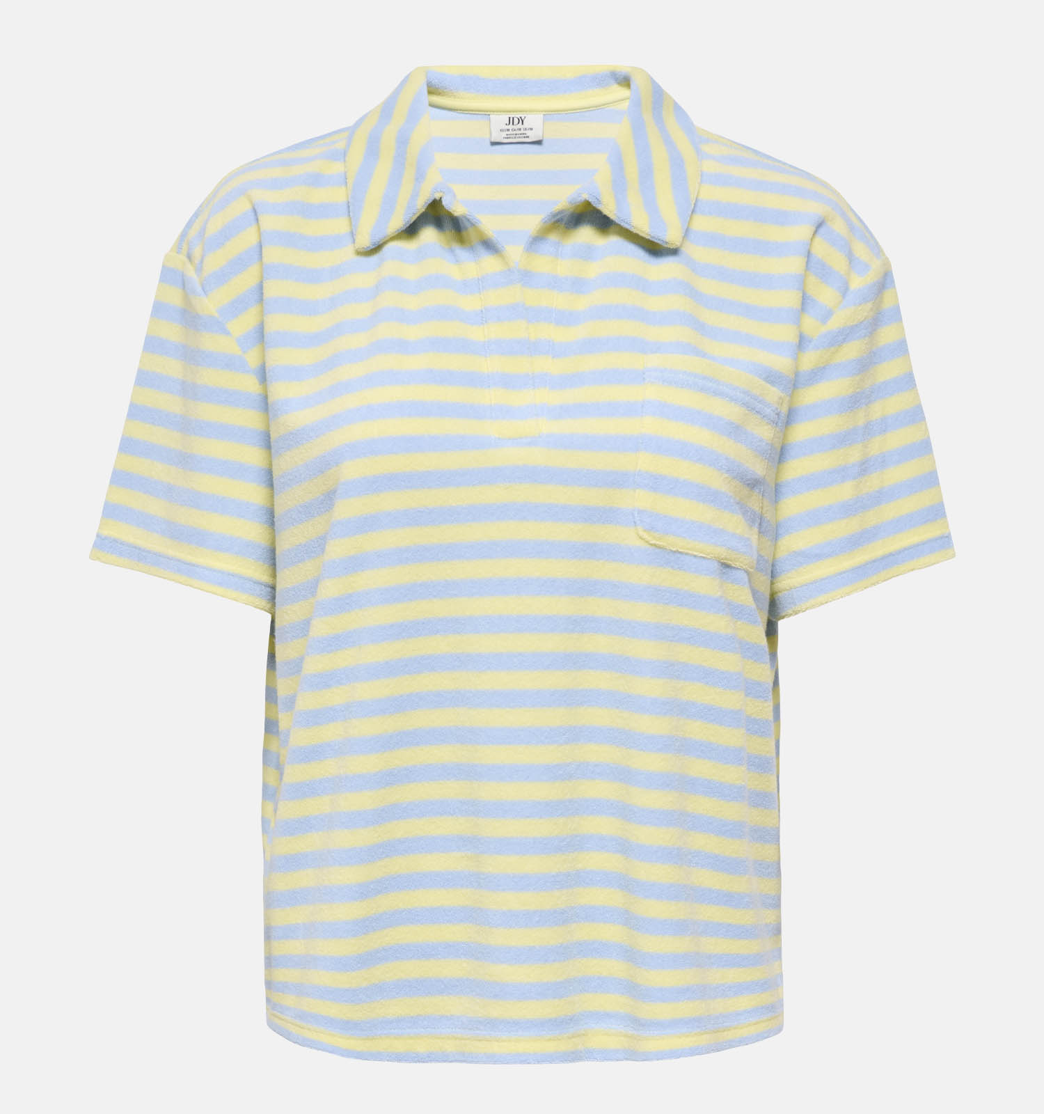 JDY Terry Collar Lichtblauwe/Gele Polo T-shirt