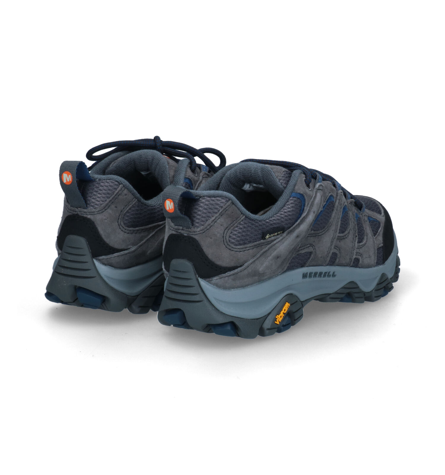 NAGABA - Heren wandelschoenen - Trekkingschoenen - Heren outdoorschoenen van echt leer, met veters - Wandelschoenen, leren schoenen met dikke, antislipzool - Model 444 - Kobalt - 41