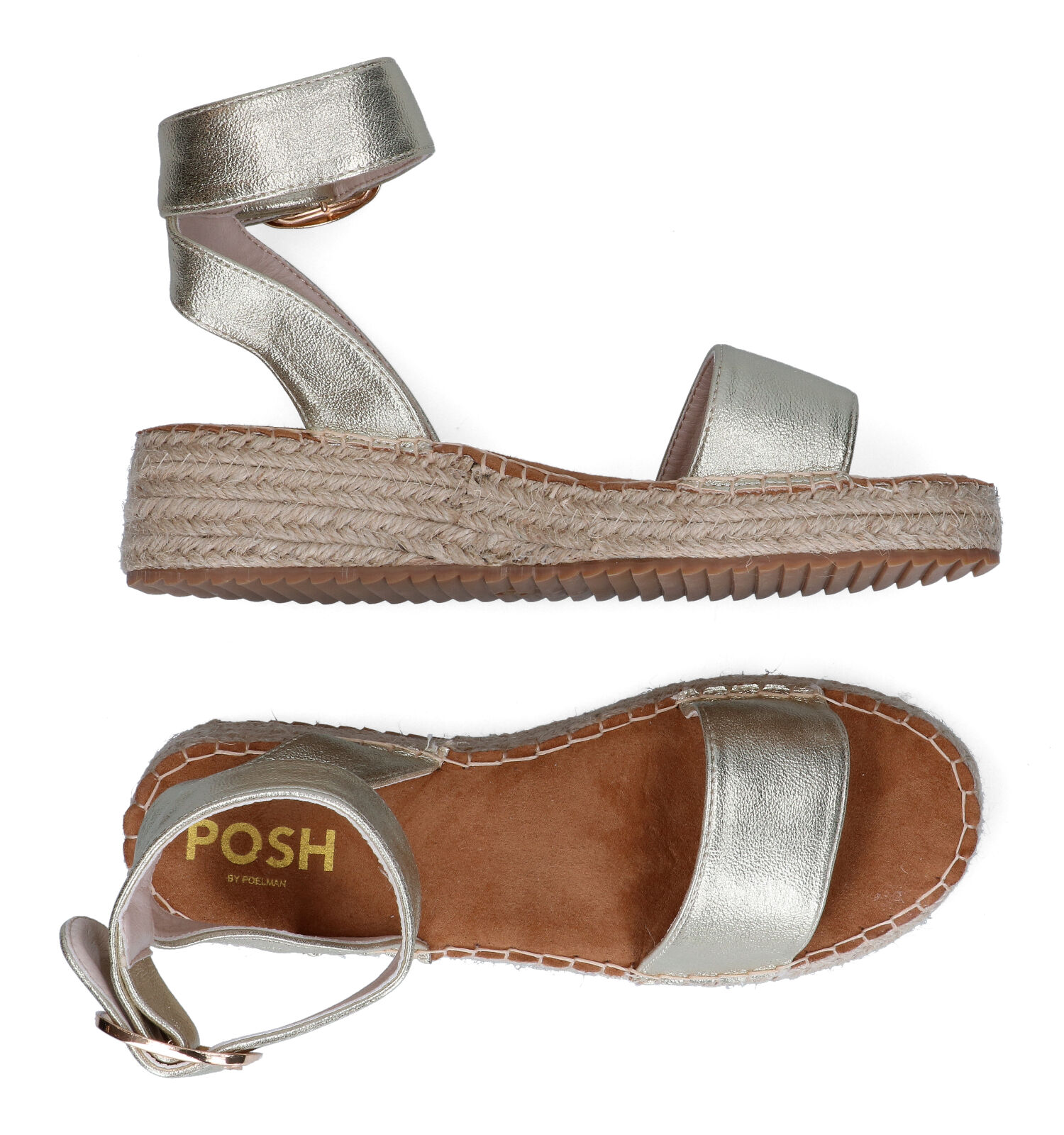 Posh by Poelman Goude Sandalen Dames Sandalen Lage schoenen