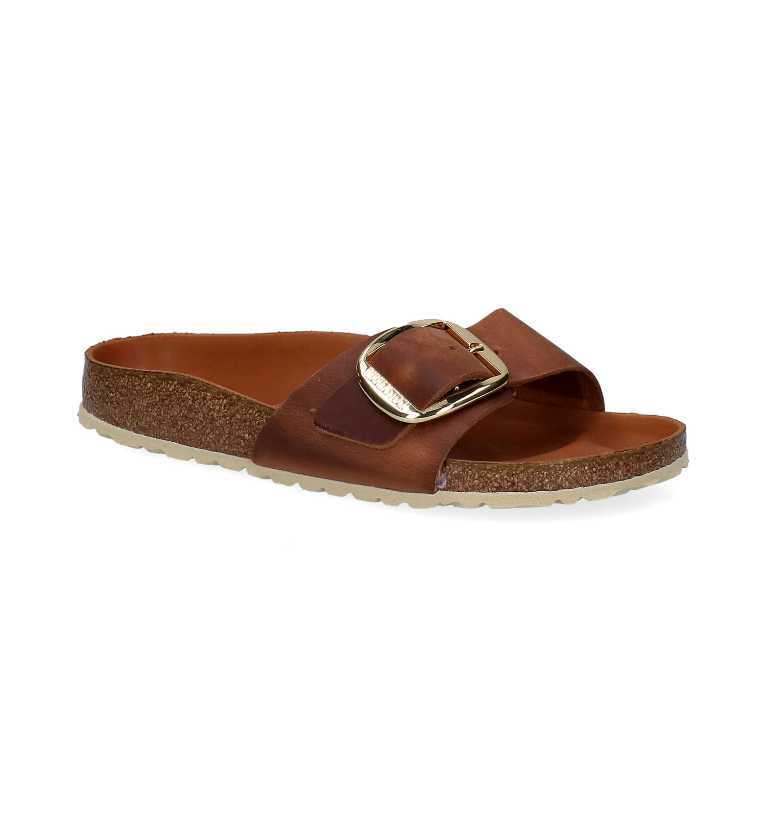 erfgoed Guinness kaart Birkenstock Madrid Big Buckle Cognac Slippers | Dames Slippers