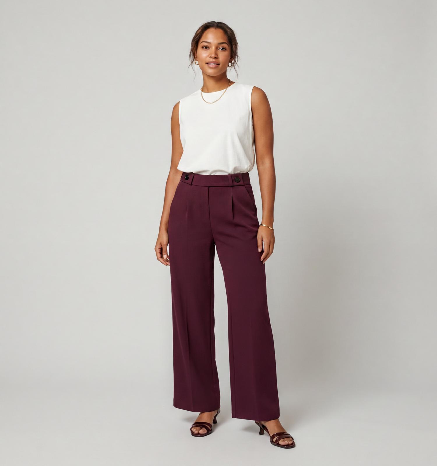 JDY Geggo Life Bordeaux Geklede Broek