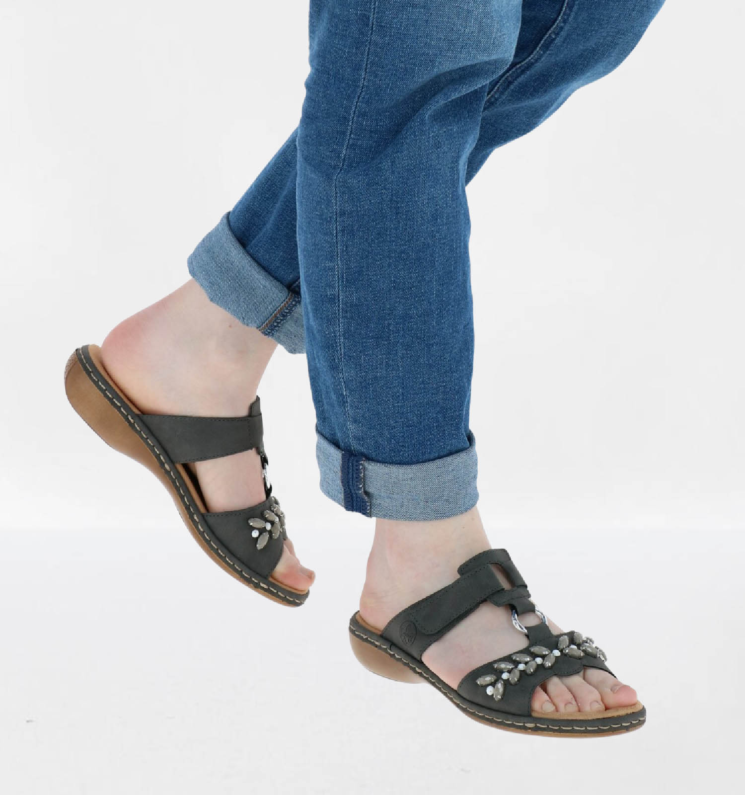 Rieker Grijze Slippers | TORFS.BE | Gratis verzend en retour