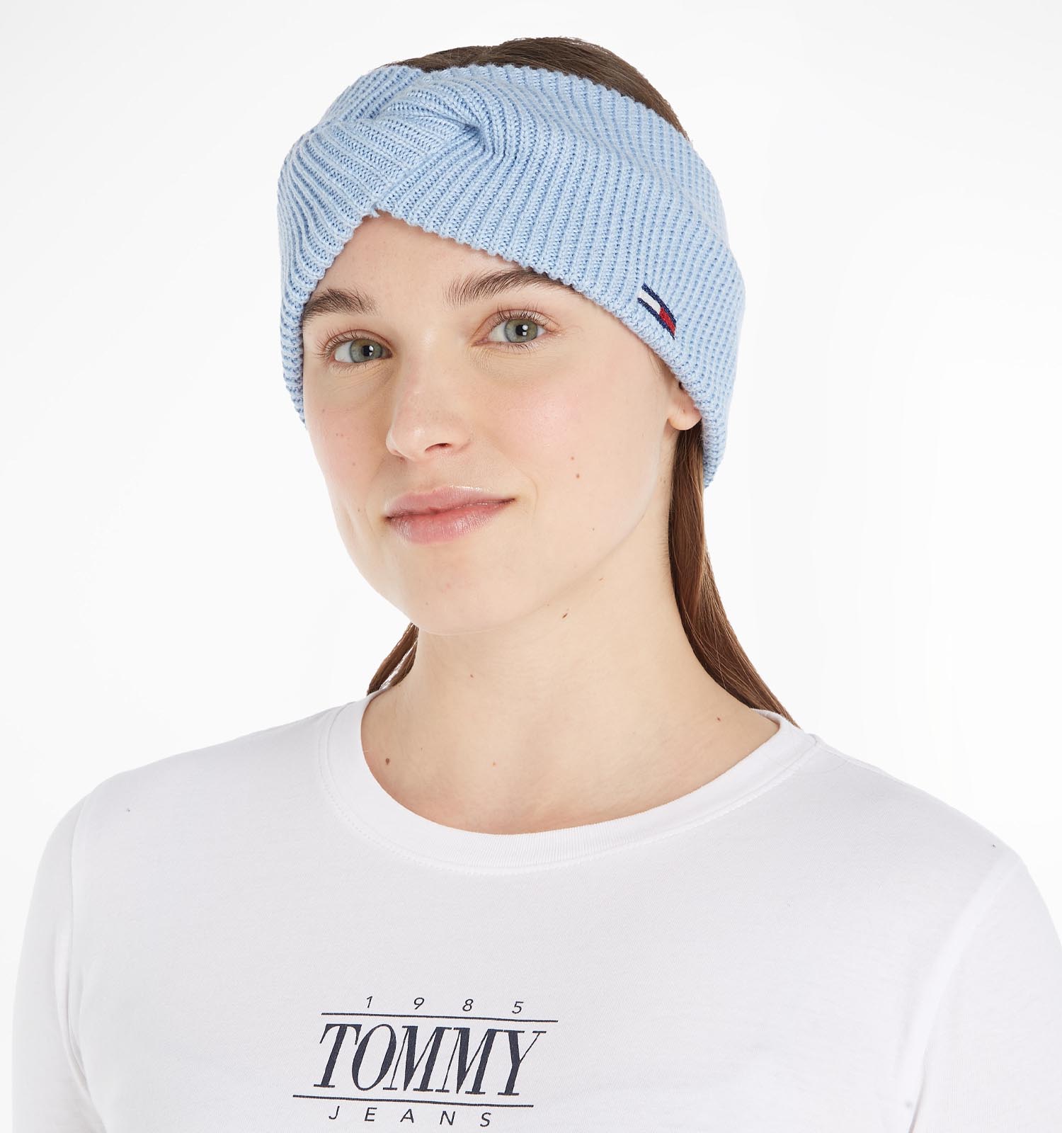 Bonnet Tommy Hilfiger Basic Flag Gris pour Femme