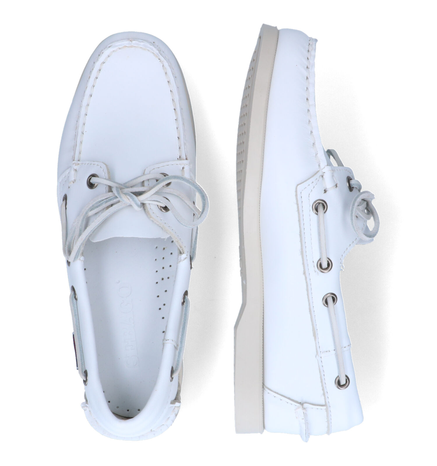 Dockside Witte Bootschoenen Dames Lage schoenen