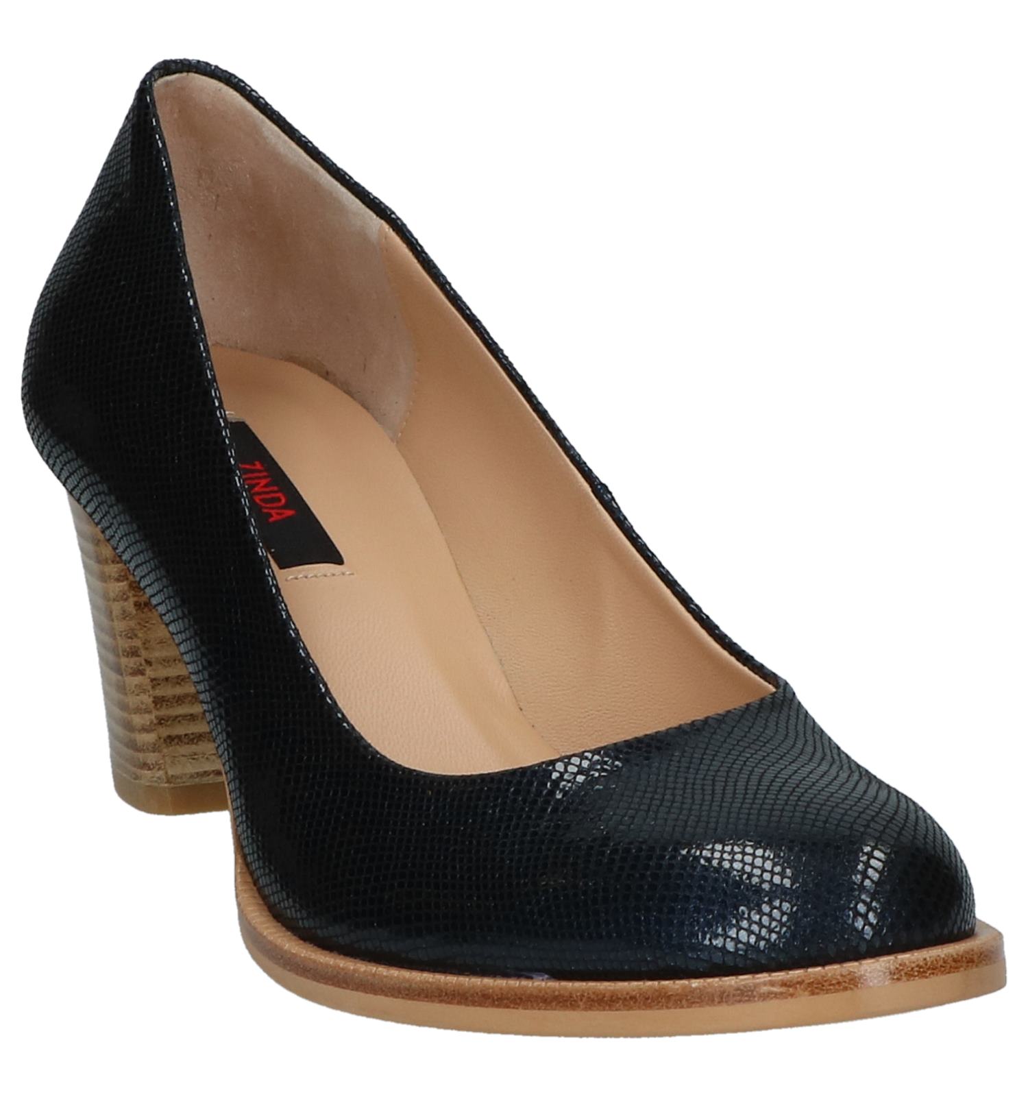 Zinda Donkerblauwe Pumps met Slangenprint TORFS.BE Gratis verzend