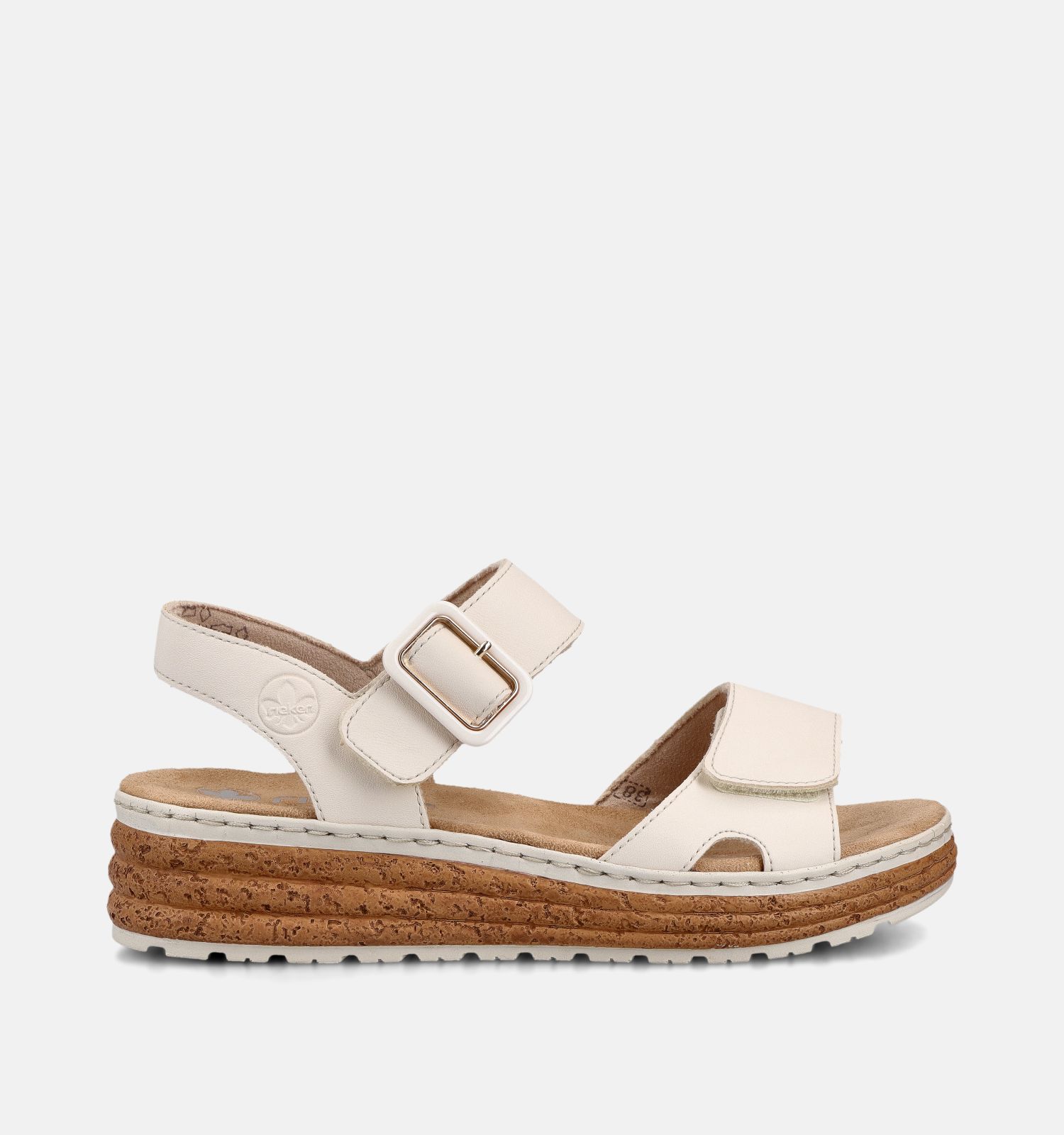 Rieker Witte Sandalen met sleehak