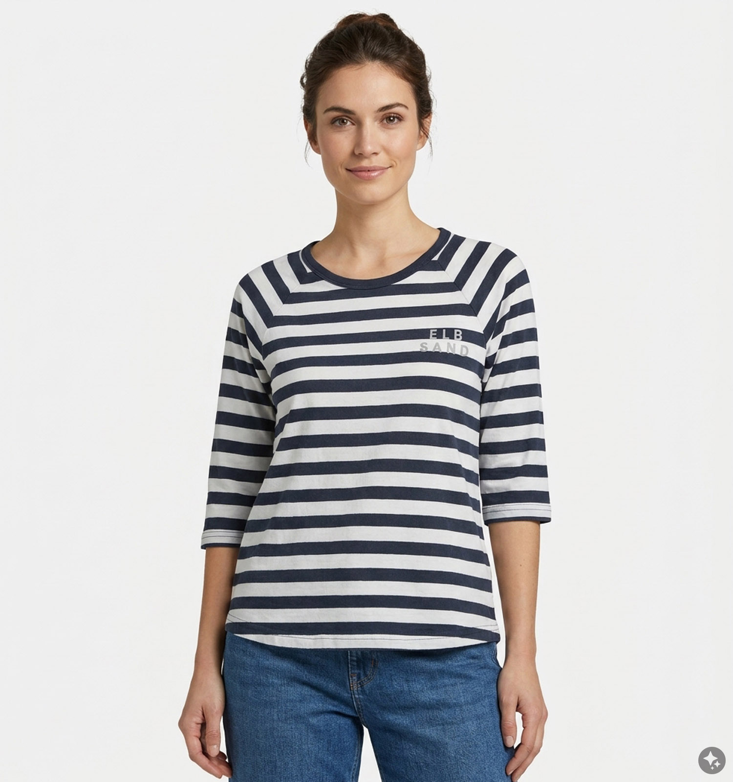 Elbsand Celin Blauwe T-shirt met Lange Mouwen