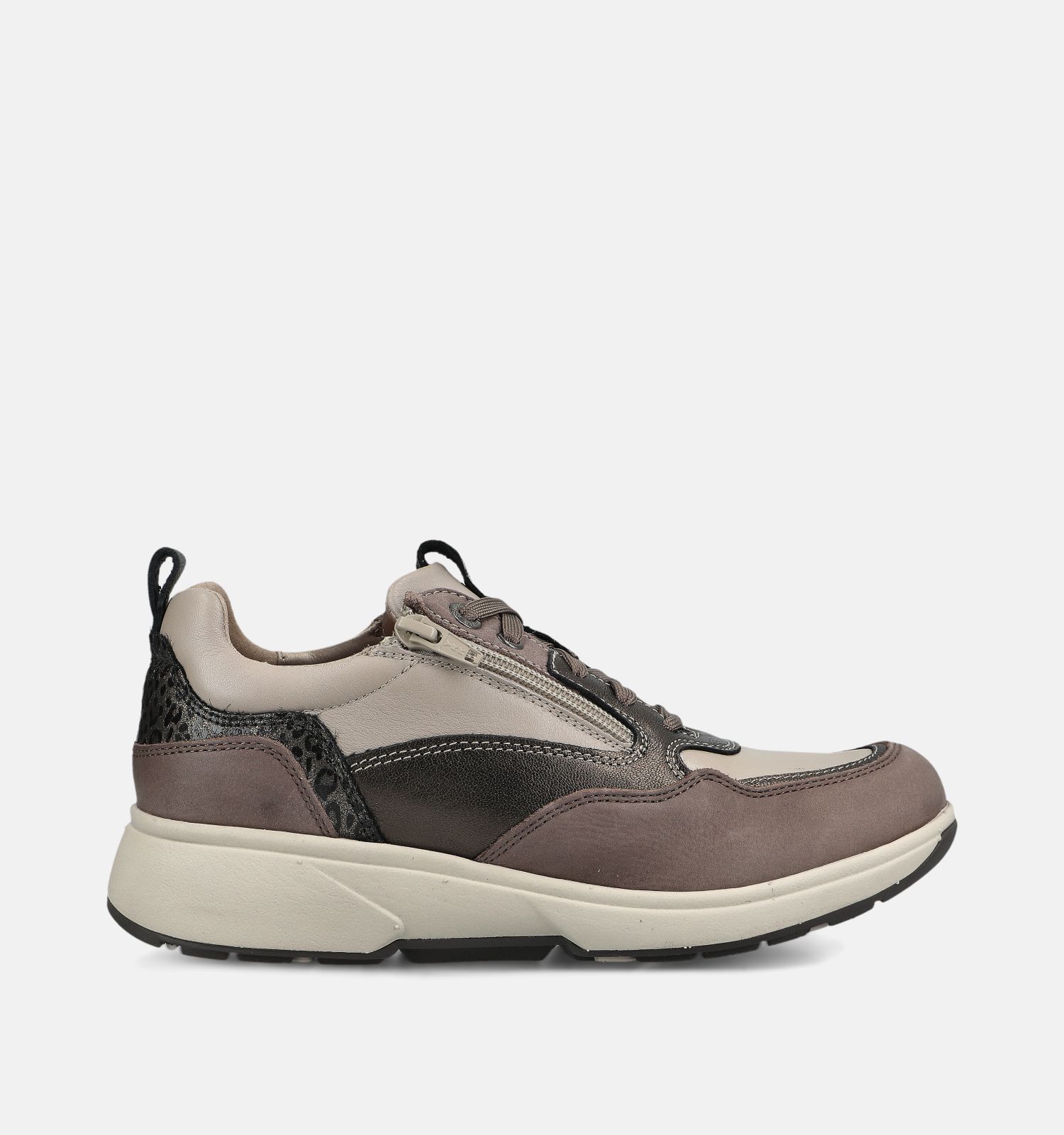 Xsensible Grenoble Taupe Schoenen met Veter en Rits