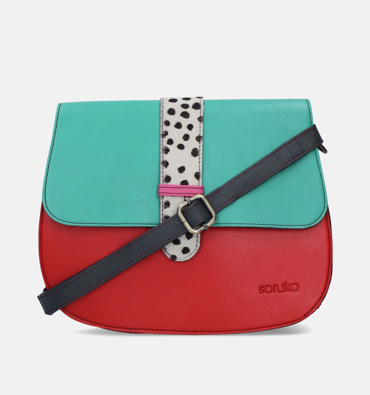 Soruka Ona Leather Reversible Loop Beige Crossbody Tas Dames