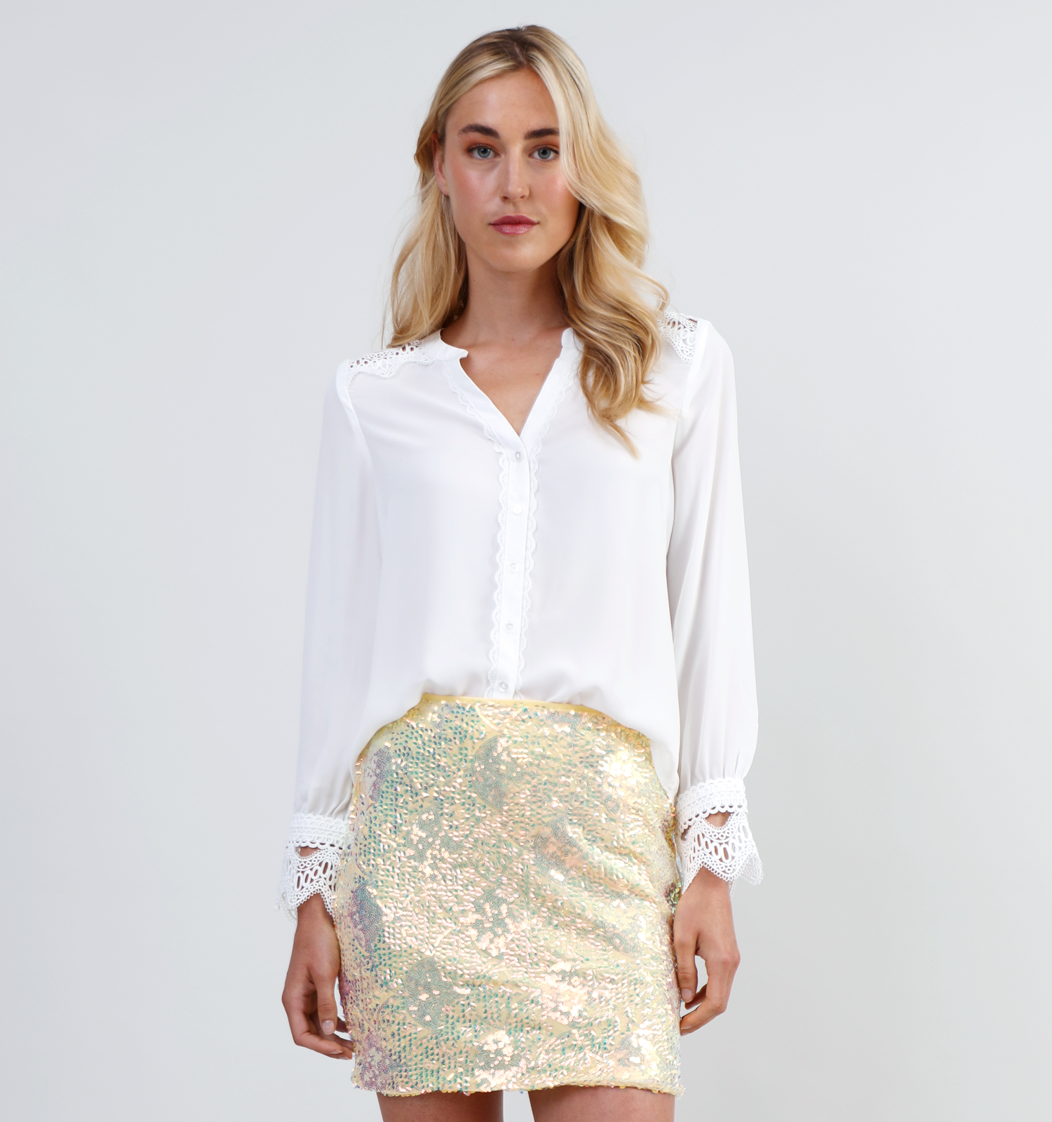 Papa Staat Ministerie Vero Moda Agnes Witte Blouse | Dames Blouses