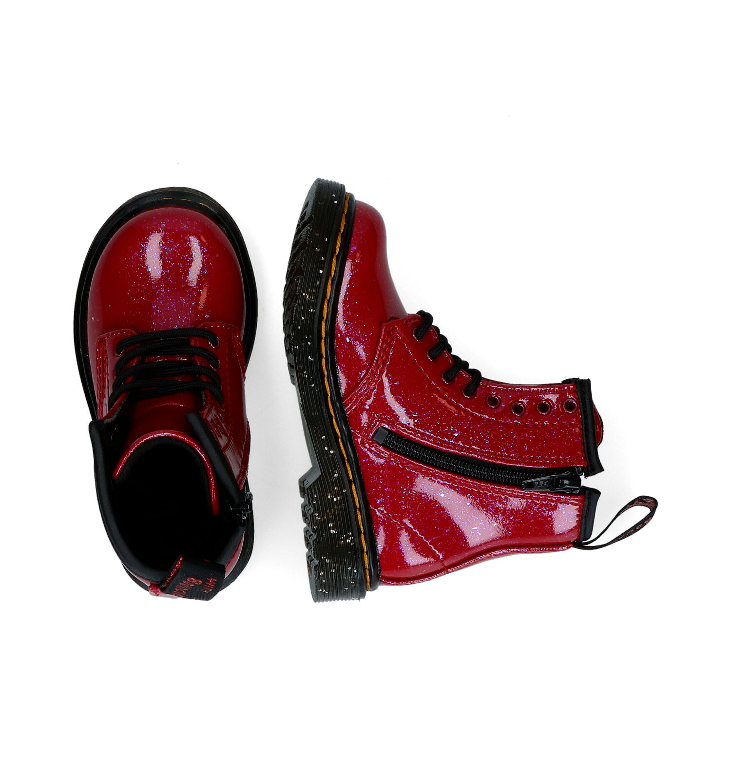 Geneigd zijn Rot Buitenlander Dr. Martens Cosmic Glitter Rode Boots | Meisjes Babyschoenen