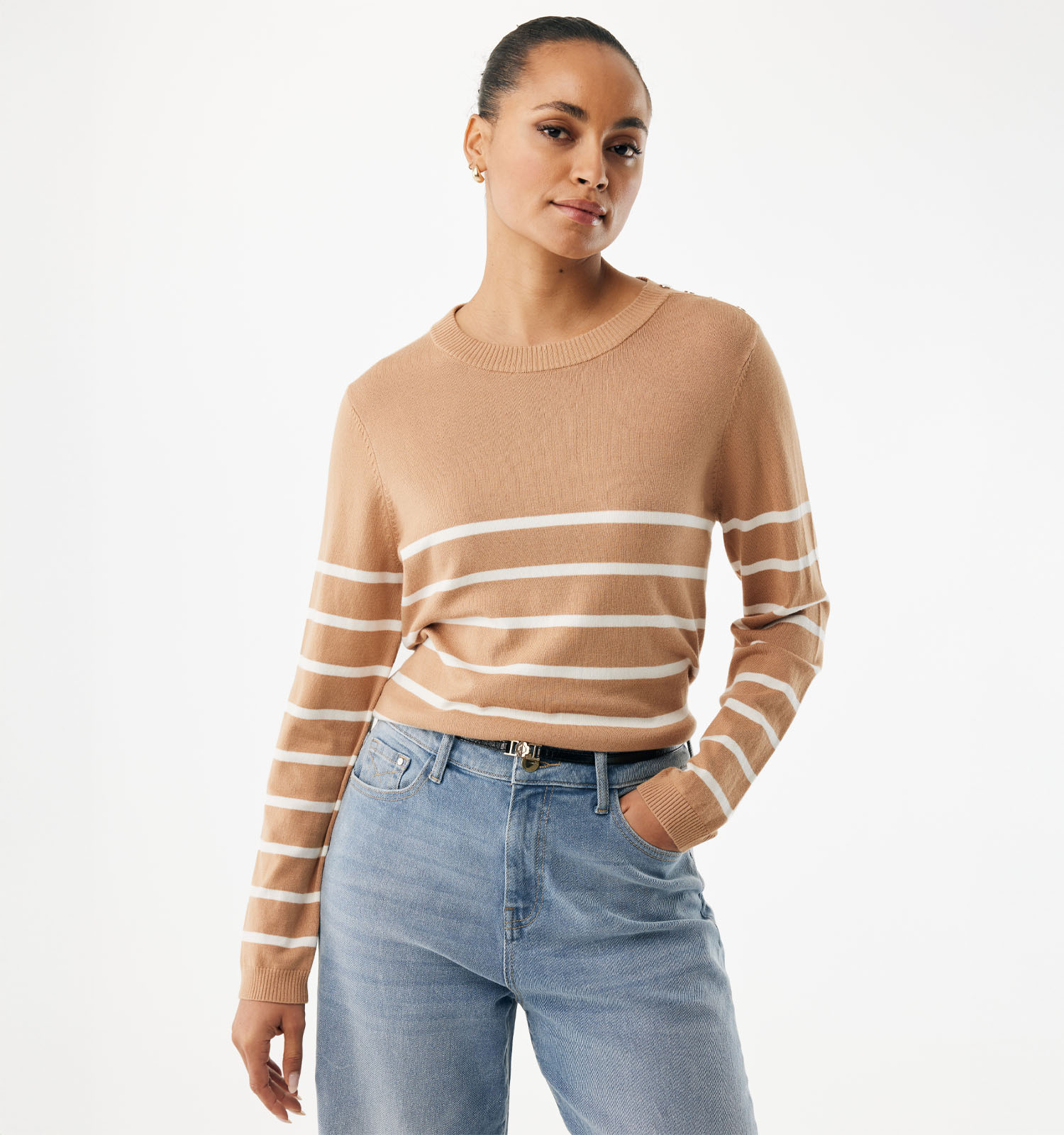 Mexx Aster Striped Pull en Marron