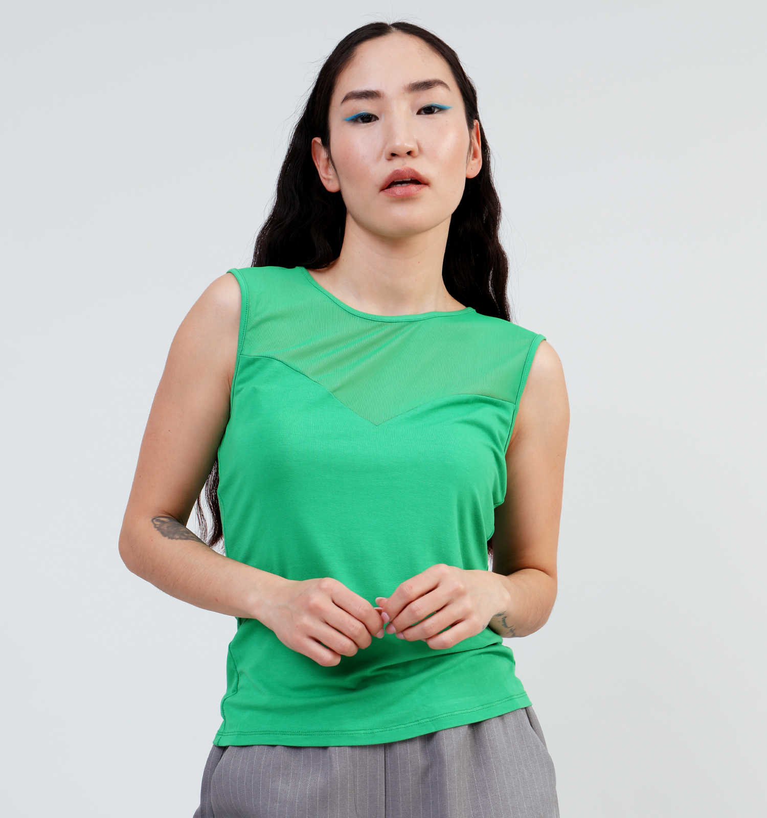 JDY Jilly Mesh Mix Groen Topje Dames Topjes Online op TORFS.BE