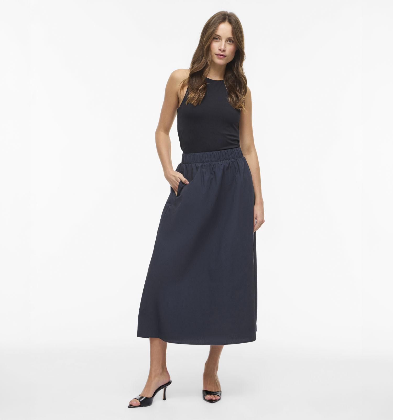 Vila Sophie Ankle Skirt Donkerblauwe Rok