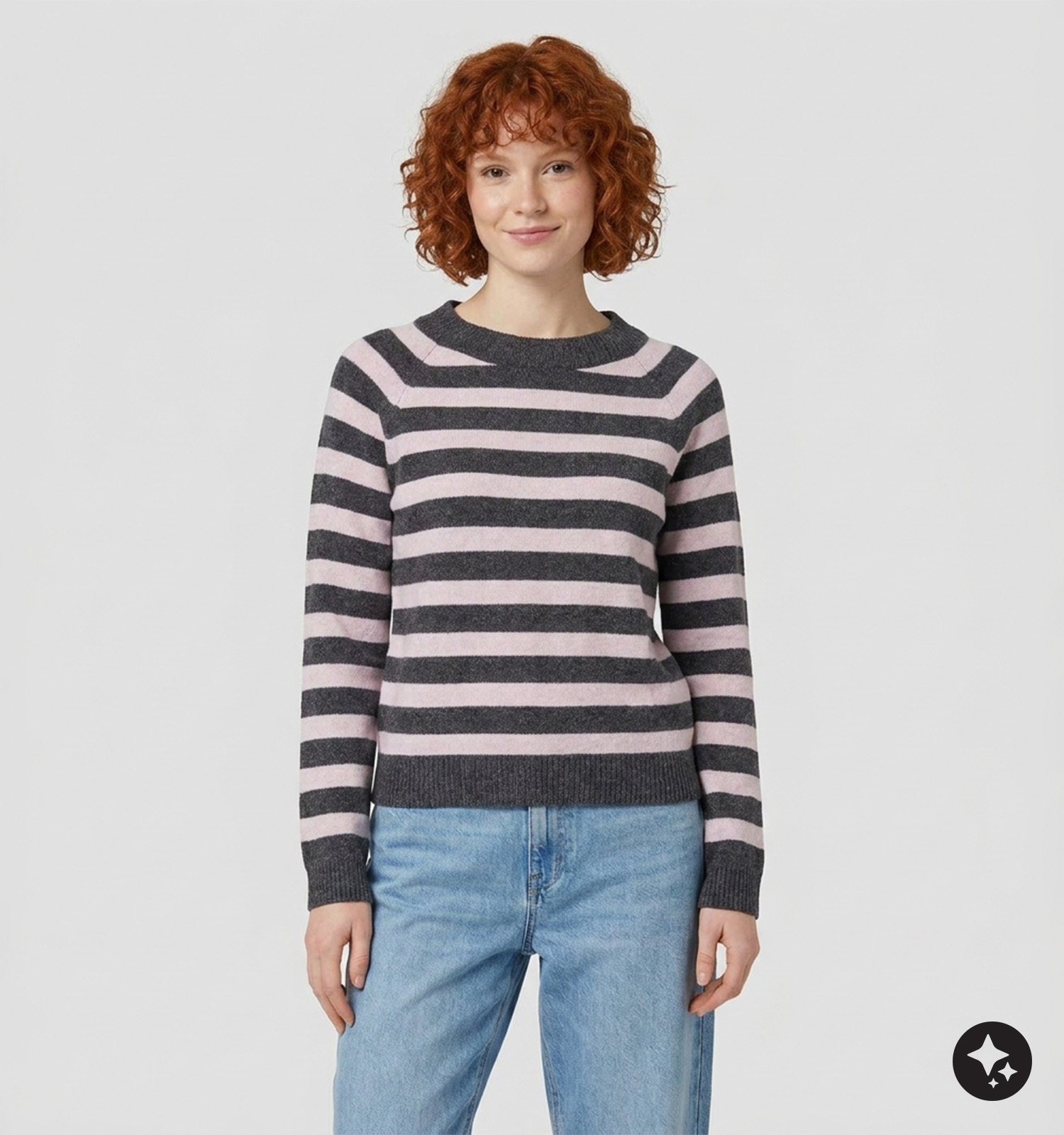 Vero Moda Doffy Paarse Trui met Strepen