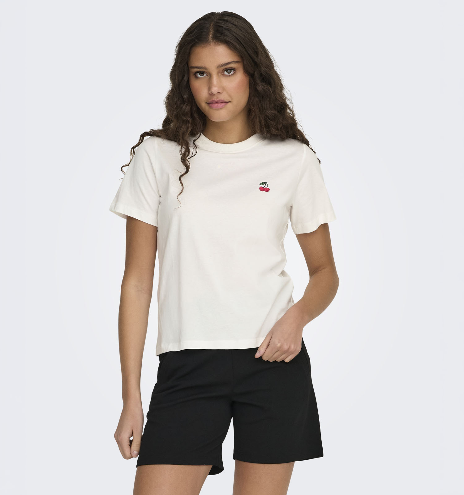 JDY Pisa Cherry Witte T-shirt