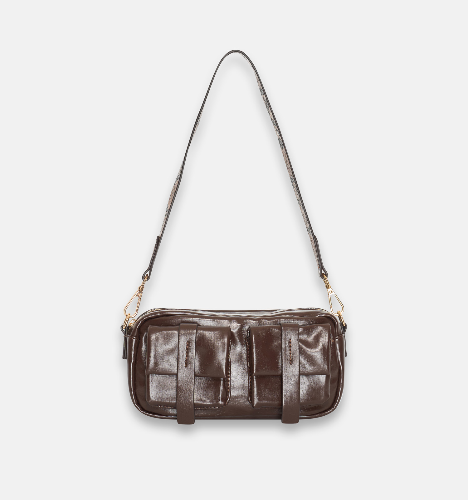 Bulaggi Snake Donkerbruine Crossbodytass
