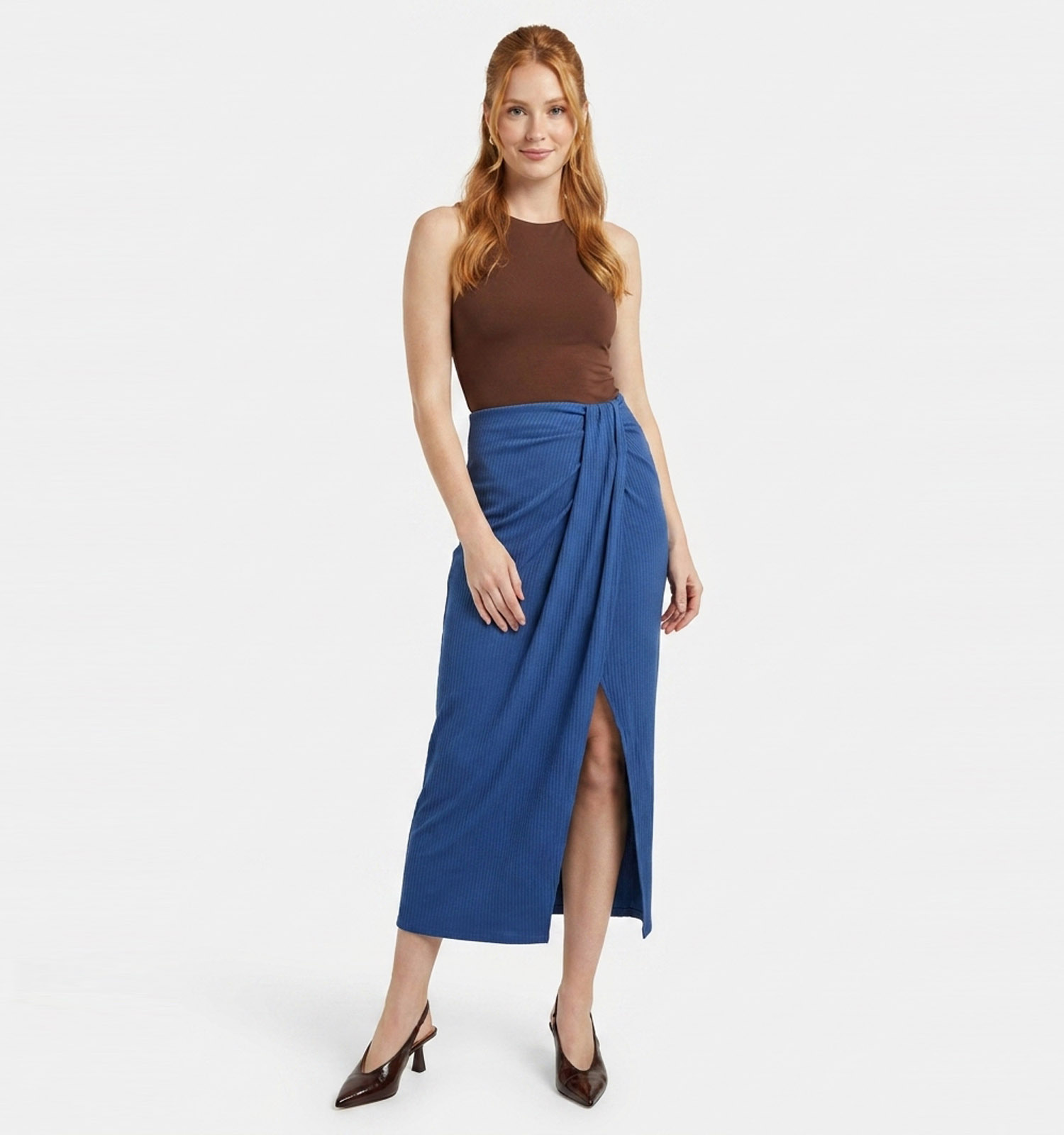 Vila Miora Donkerblauwe Midi-Rok