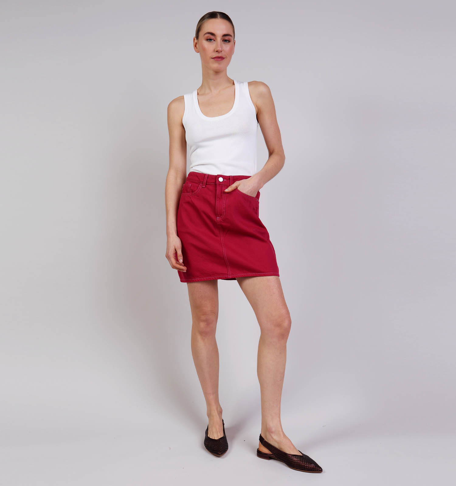 Vila Creek Jupe mi-longue en Rouge