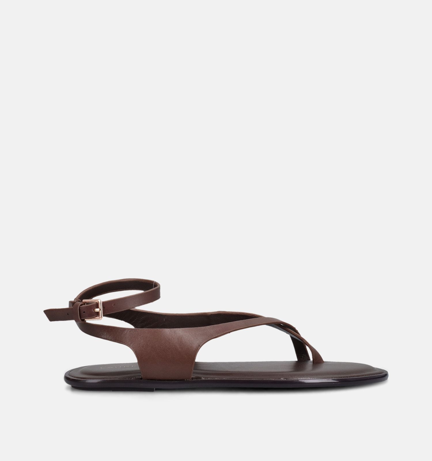 Laurent David Platte sandalen Bruin