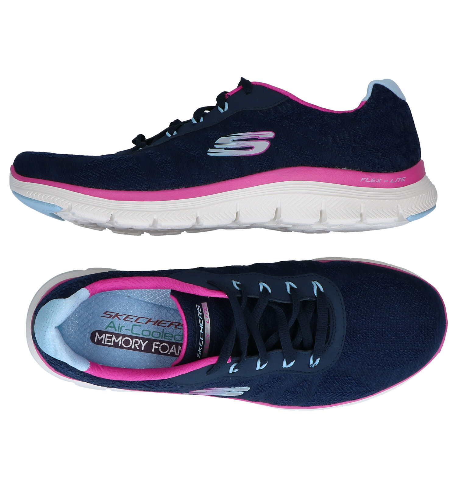 samenvoegen Alfabetische volgorde gereedschap Skechers Flex Appeal 4.0 Blauwe Sneakers | Dames Sneakers