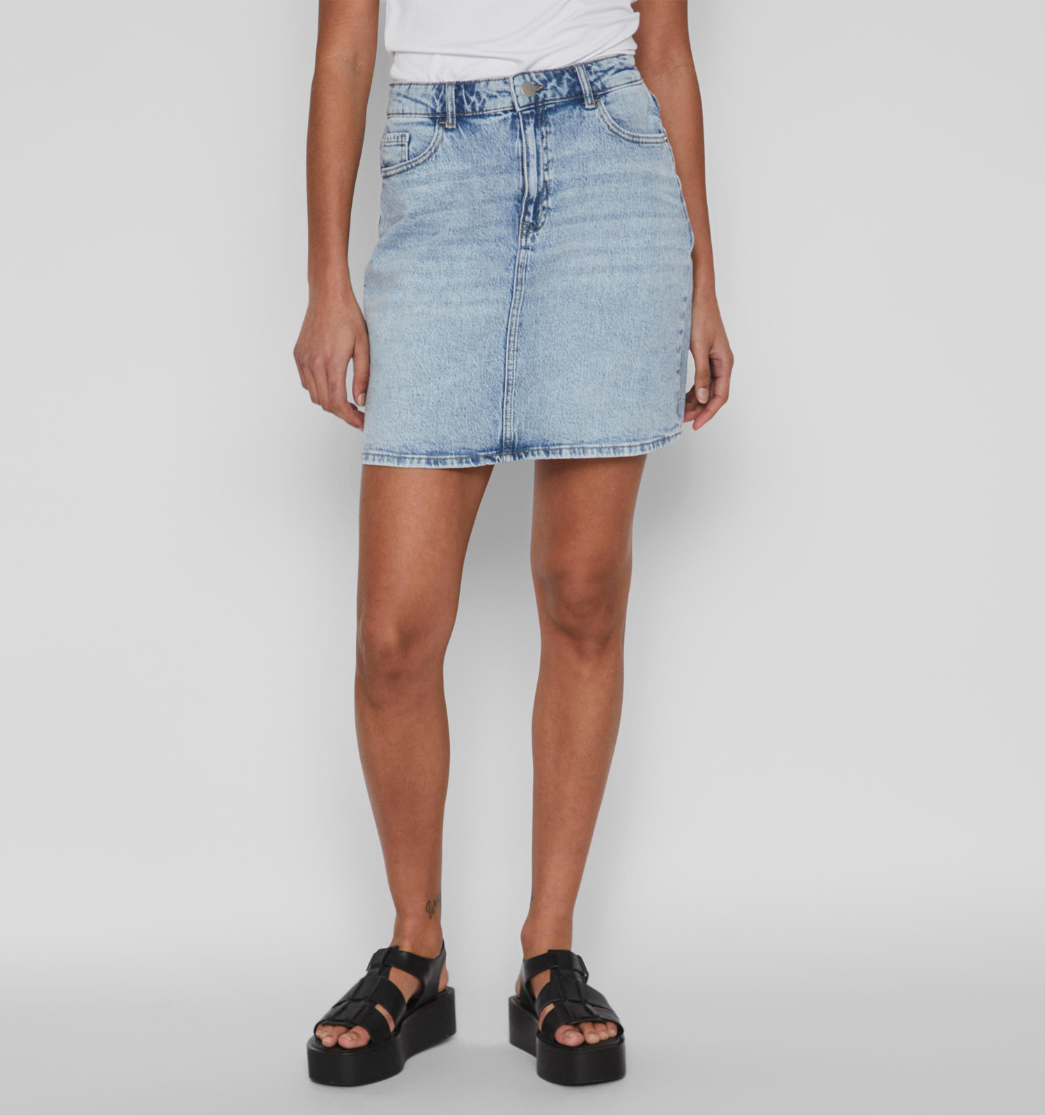 Vila Kaja Blauwe Jeansrok Dames Rokken Online op TORFS.BE