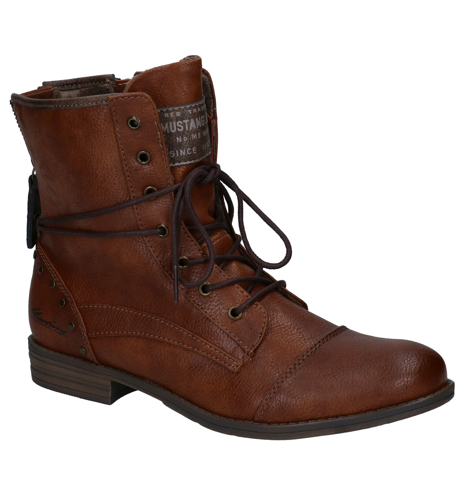 Mustang Cognac Bottines | Dames Enkellaarsjes