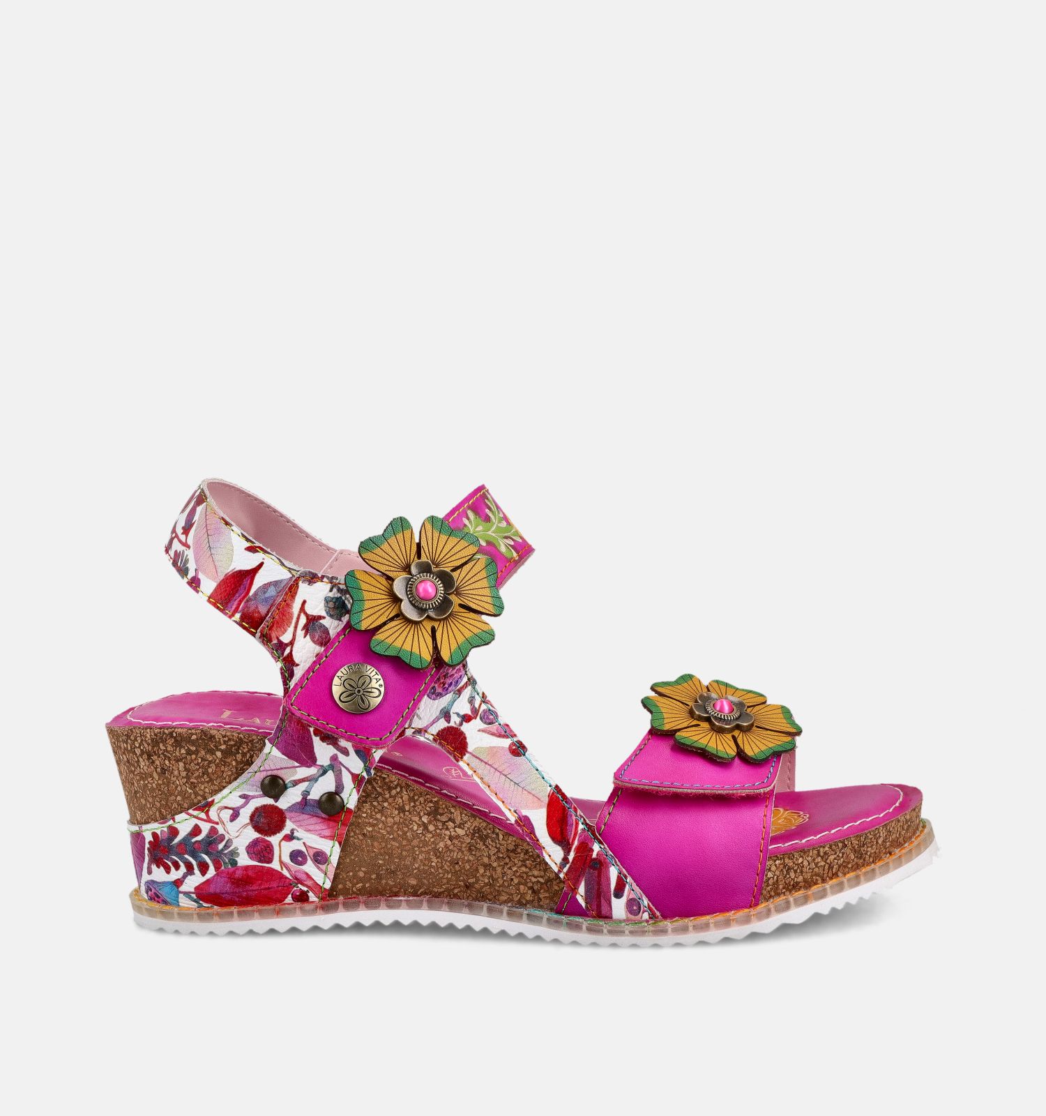 Laura Vita Bonito Sandales compensées en Fuchsia