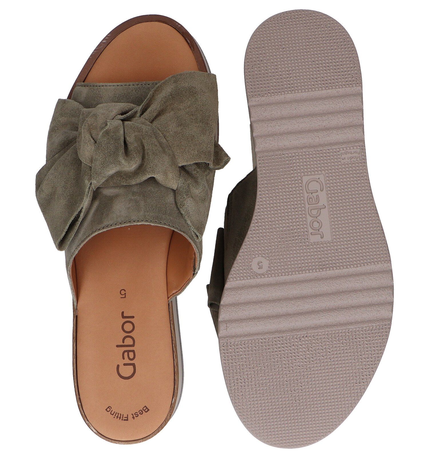 Gabor Best Fitting Kaki Slippers | TORFS.BE | Gratis verzend en retour