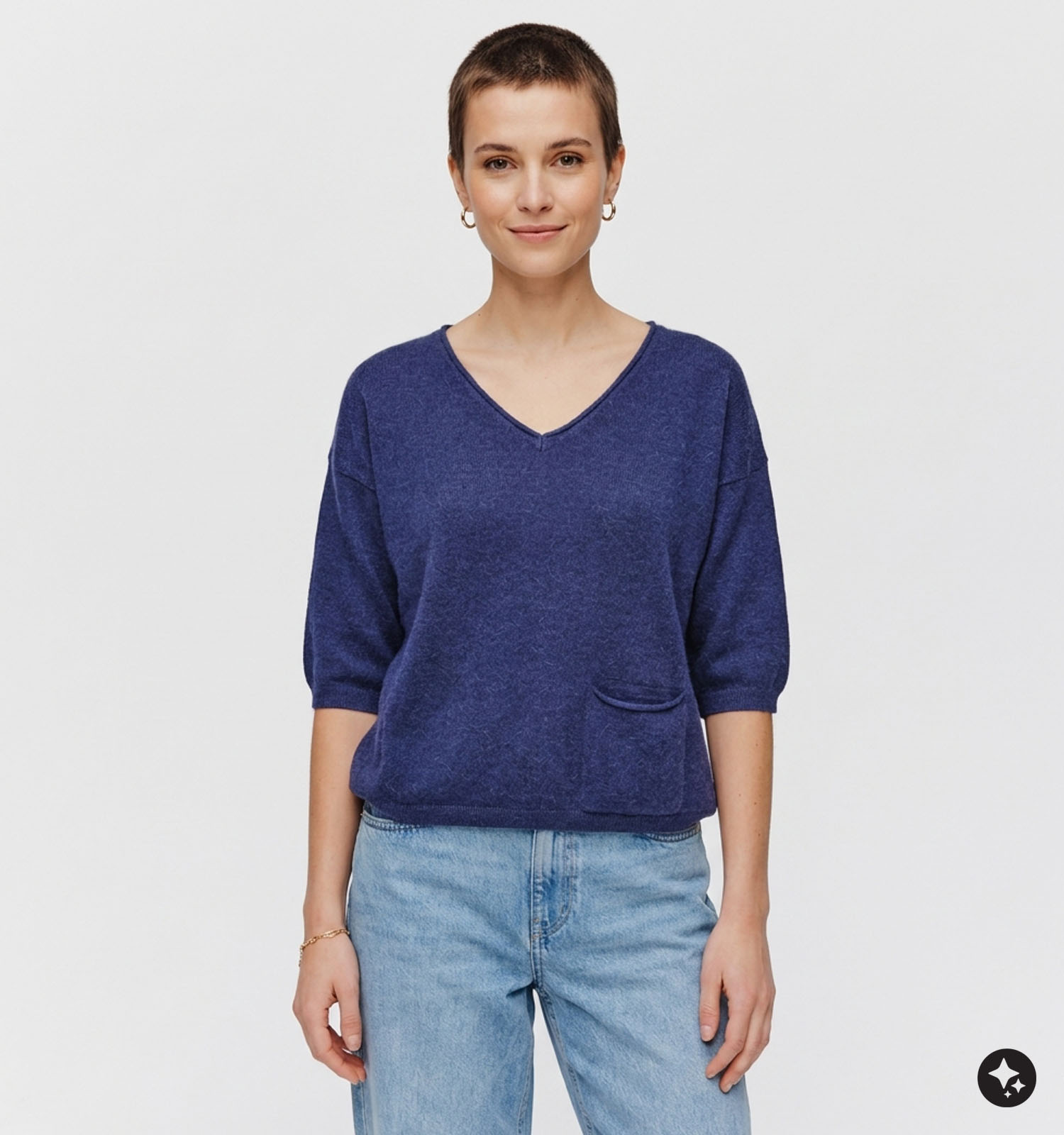 Minuit Douze Ida Donkerblauwe Blouse