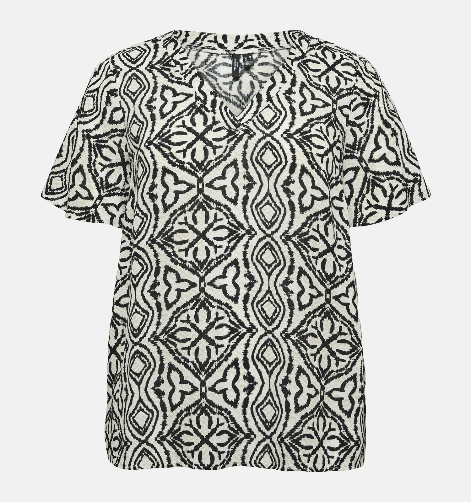 Vero Moda Curve Menny Zwarte/Ecru T-shirt