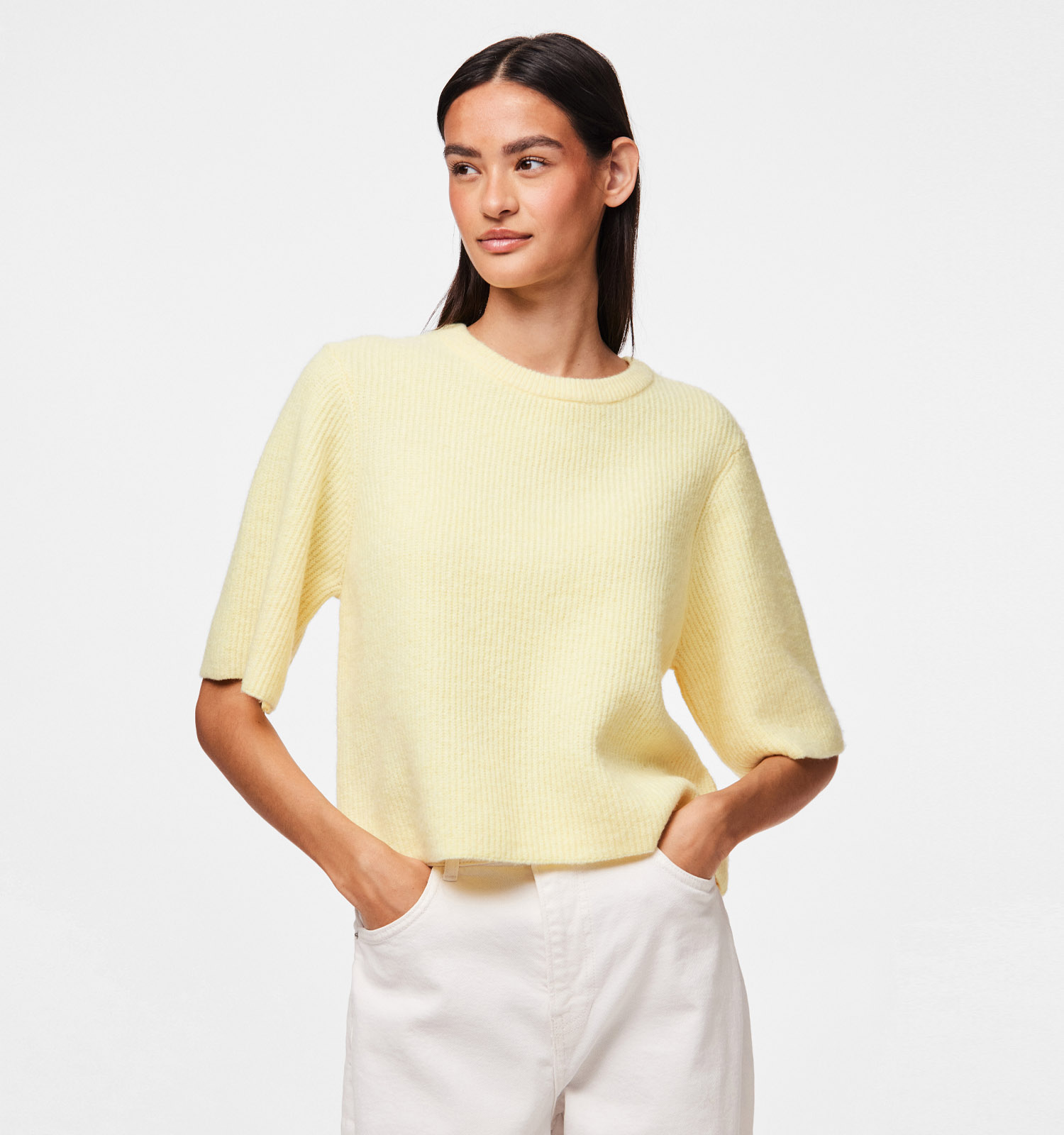 Pieces Silly Knit Pull en Jaune