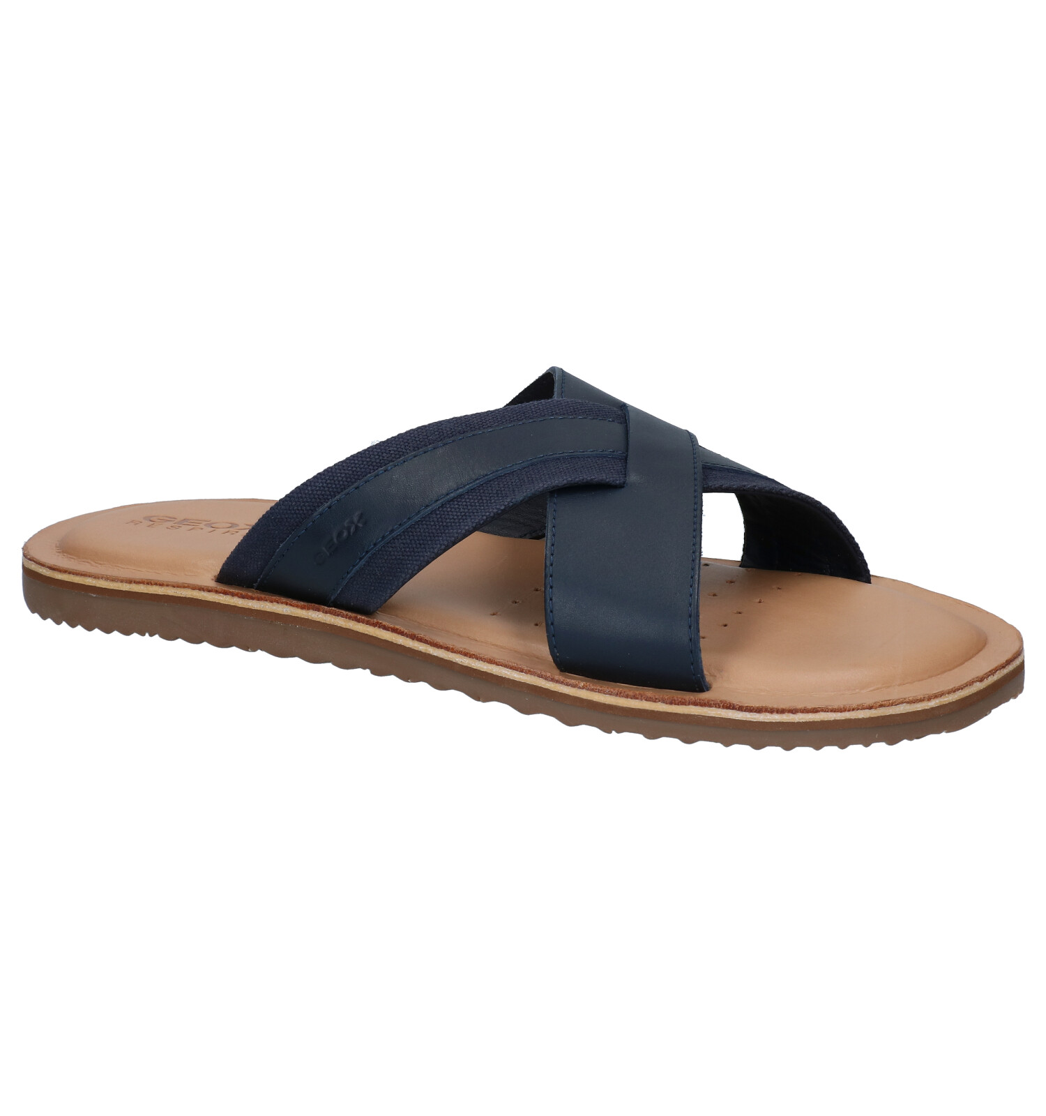 Trend merk op selecteer Geox Artie Blauwe Slippers | Heren Slippers