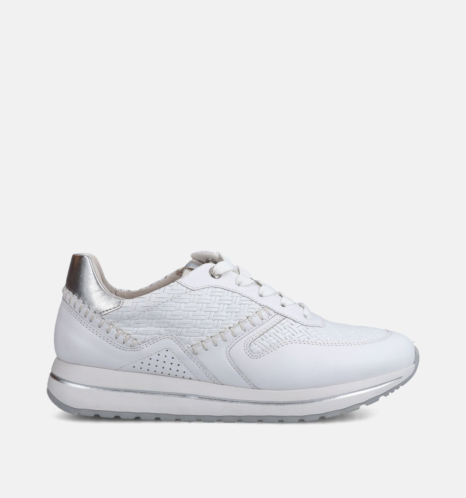 Gabor Witte/Zilveren Sneakers